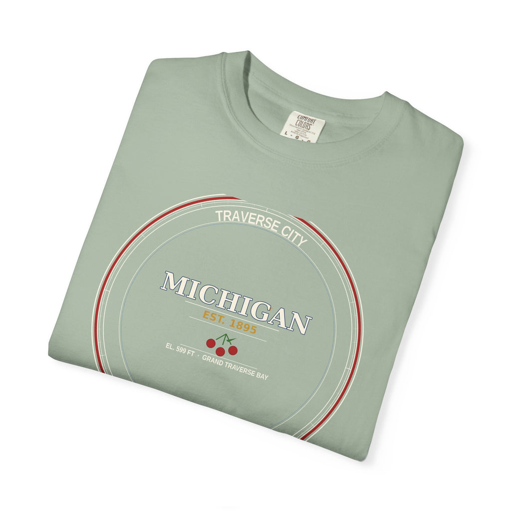 Traverse City Michigan Tee | Vintage Cherry Capital Badge