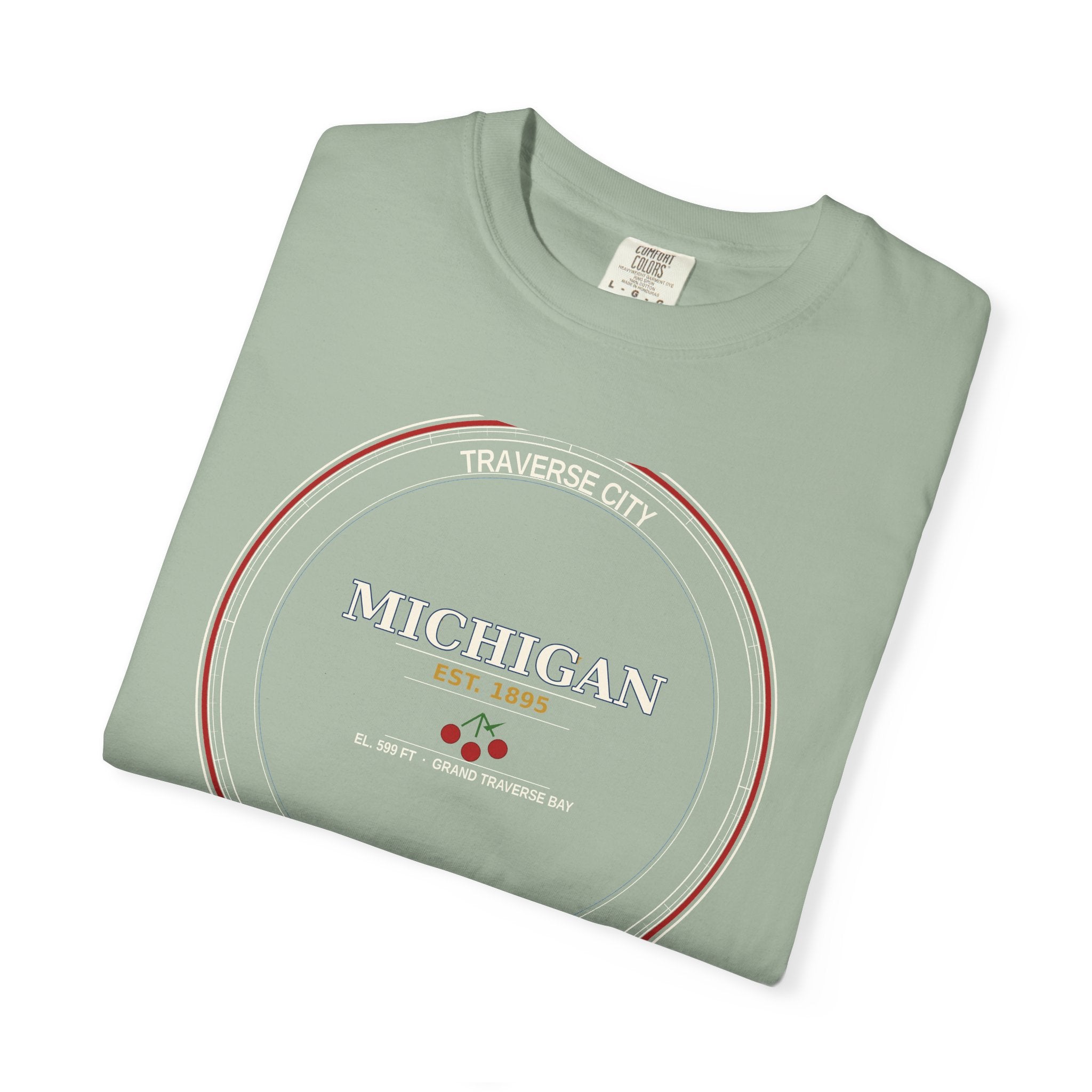 Traverse City Michigan Tee | Vintage Cherry Capital Badge