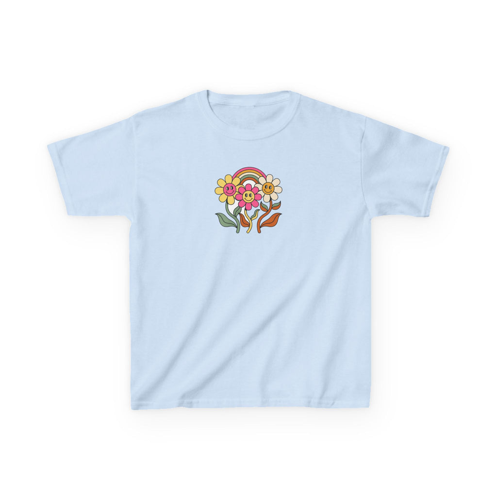 Groovy Daisy Shirt Retro Rainbow Flower Kids Tee