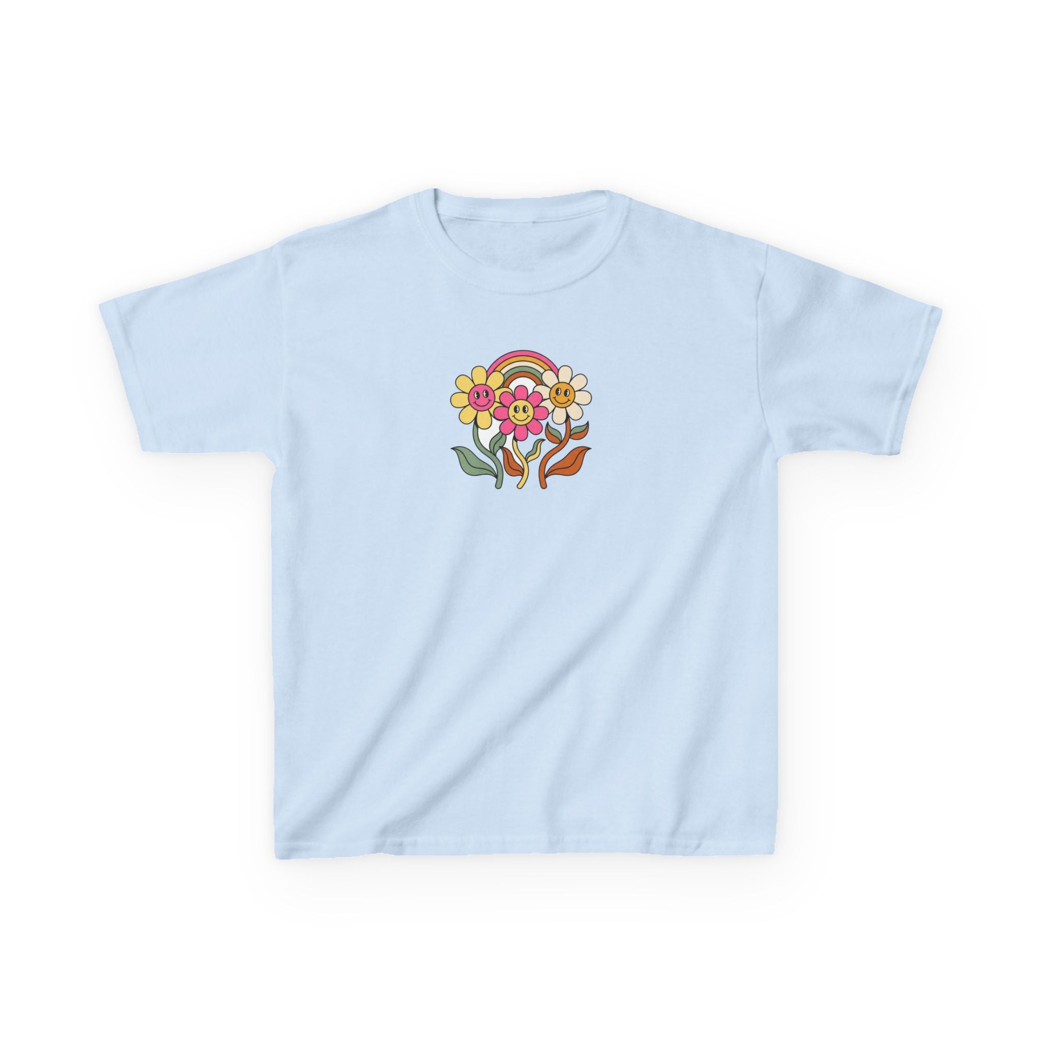 Groovy Daisy Shirt Retro Rainbow Flower Kids Tee