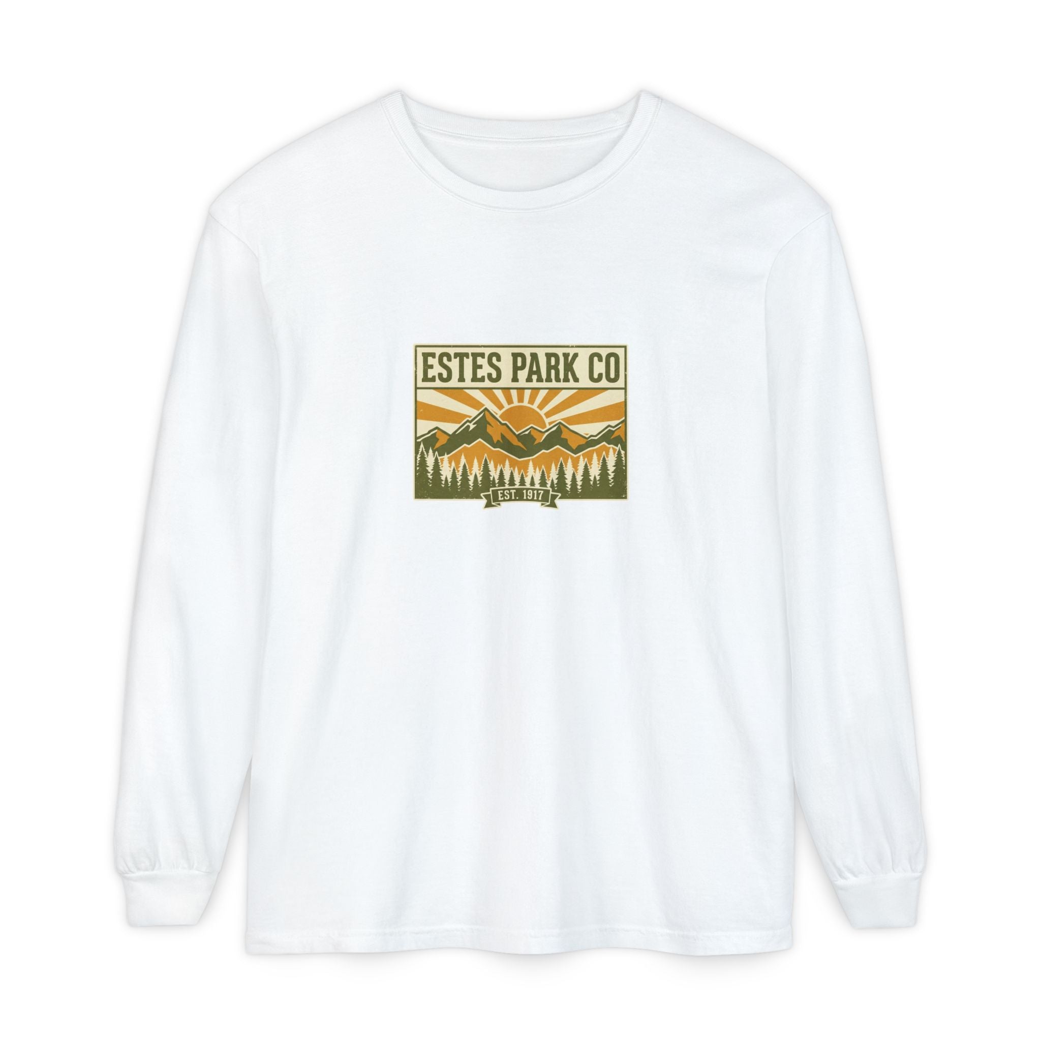 Estes Park CO Vintage Long Sleeve Tee | EST. 1917 Colorado Mountain Shirt