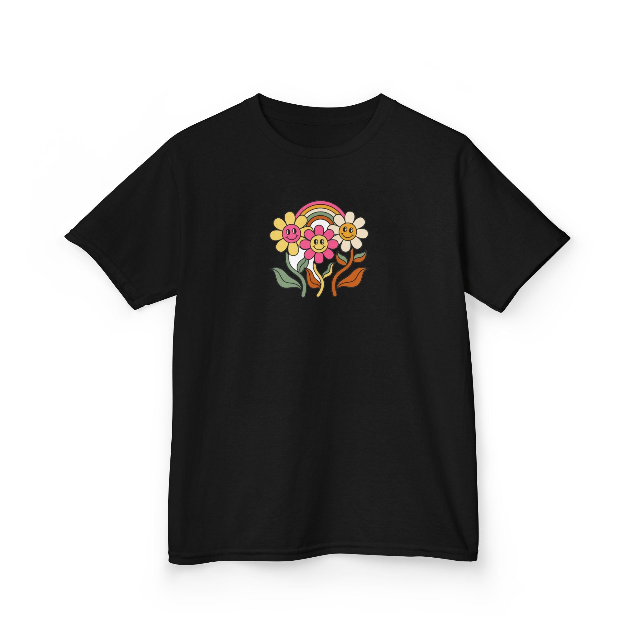 Groovy Daisy Shirt Retro Rainbow Flower Kids Tee