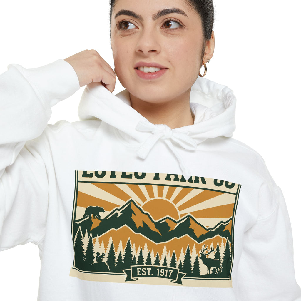 Estes Park CO Hidden Wildlife Hoodie | Forest Green EST. 1917