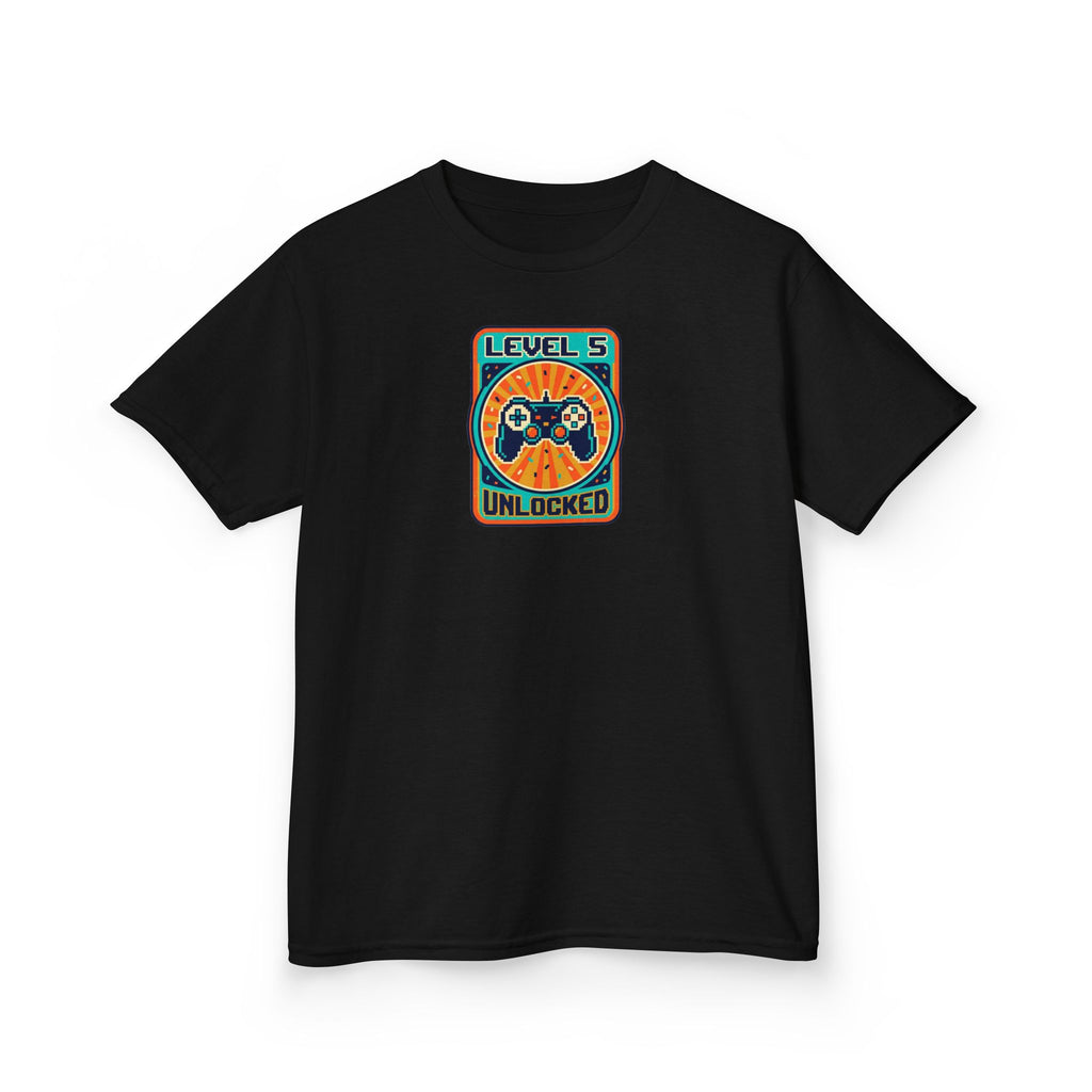 Level 5 Unlocked Birthday Shirt Gamer Kids Tee