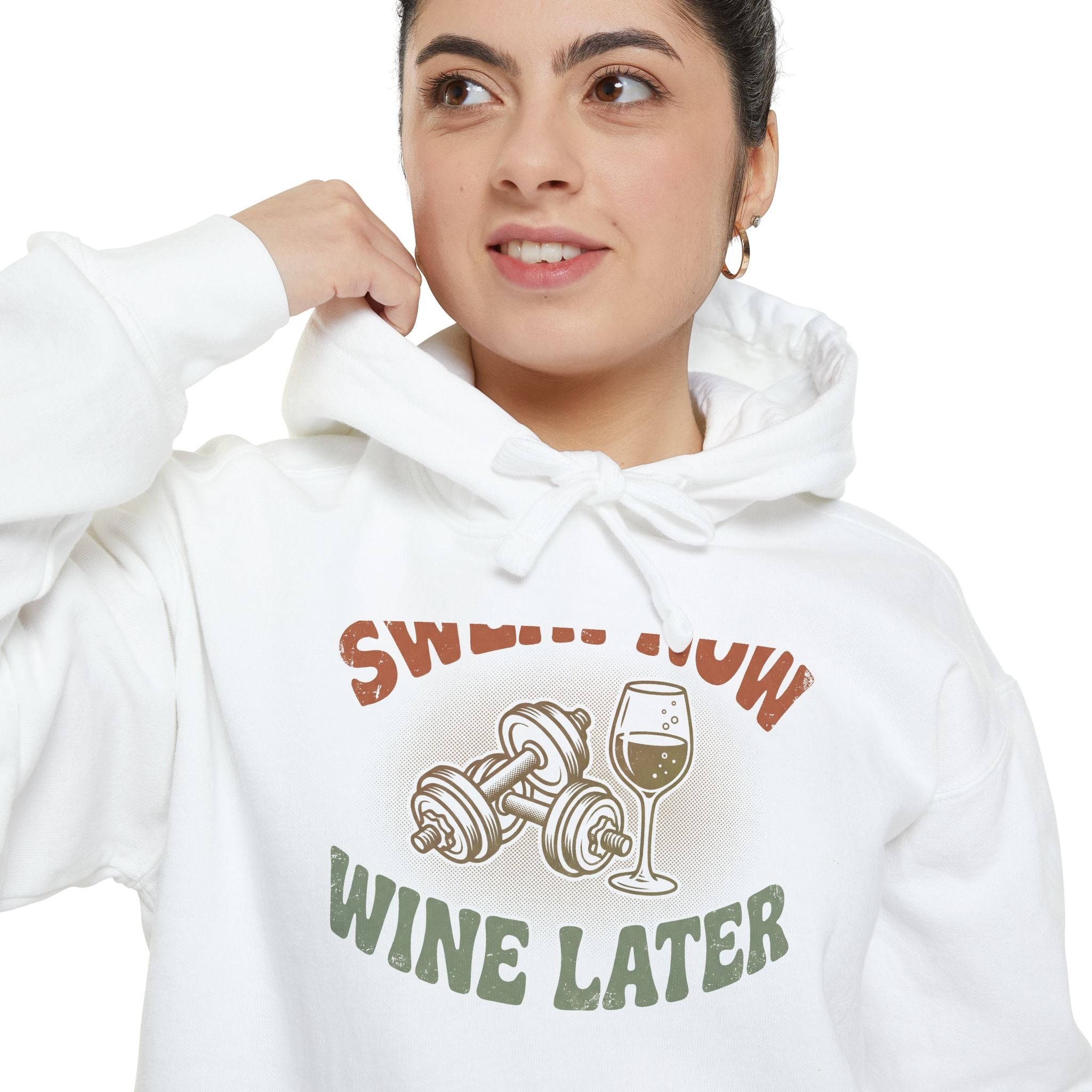 Funny Gym Hoodie | Sweat Now Wine Later | Comfort Colors Wine Lover Hoodie