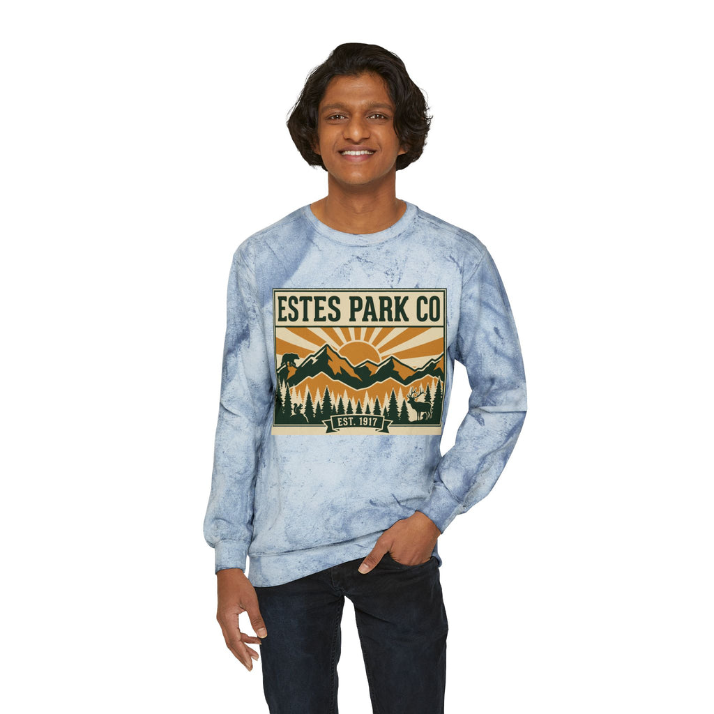 Estes Park CO Hidden Wildlife Crewneck Sweatshirt | Forest Green EST. 1917