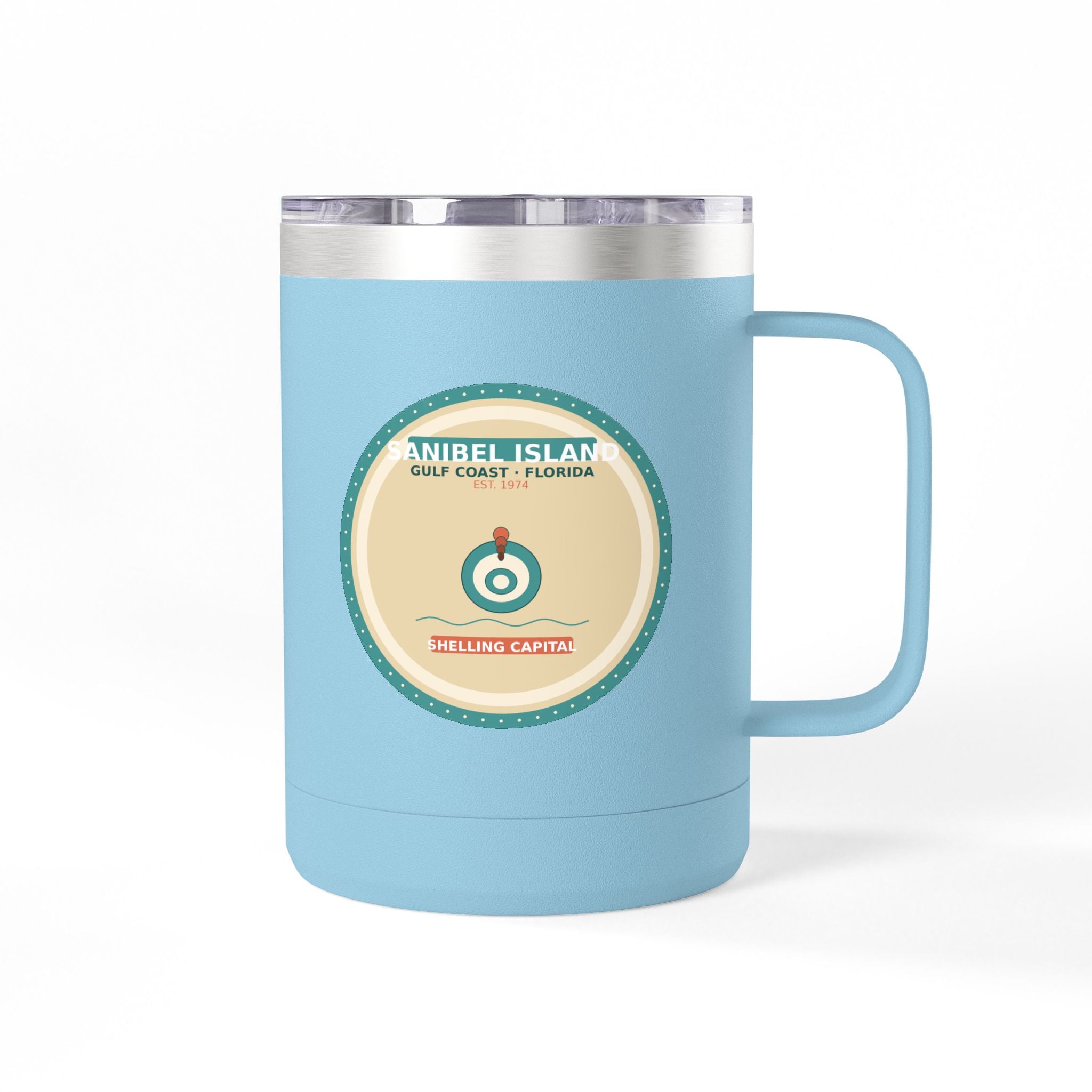 Sanibel Island Florida Travel Mug 15oz | Gulf Coast Shelling Souvenir