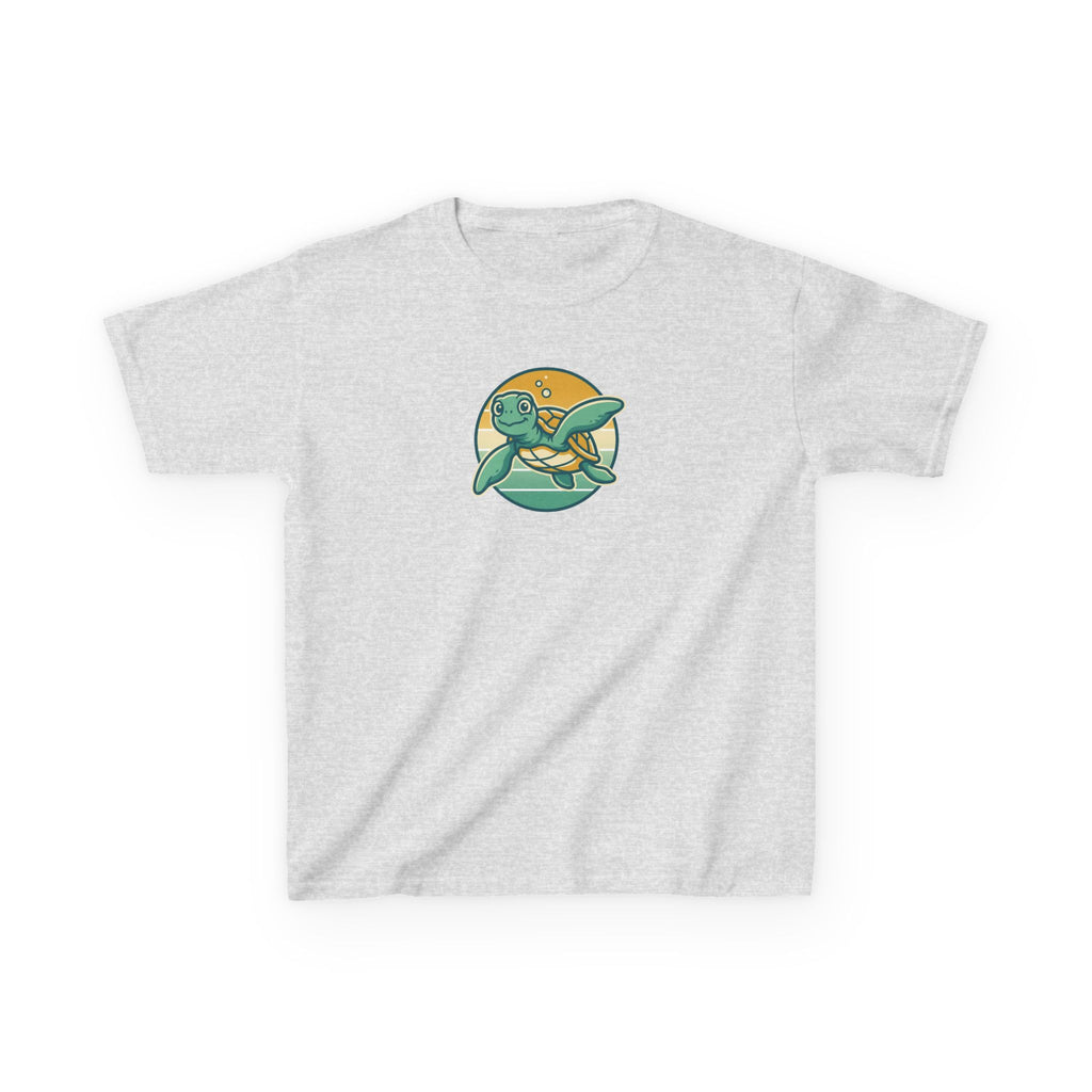 Sea Turtle Shirt Retro Sunset Badge Kids Beach Tee