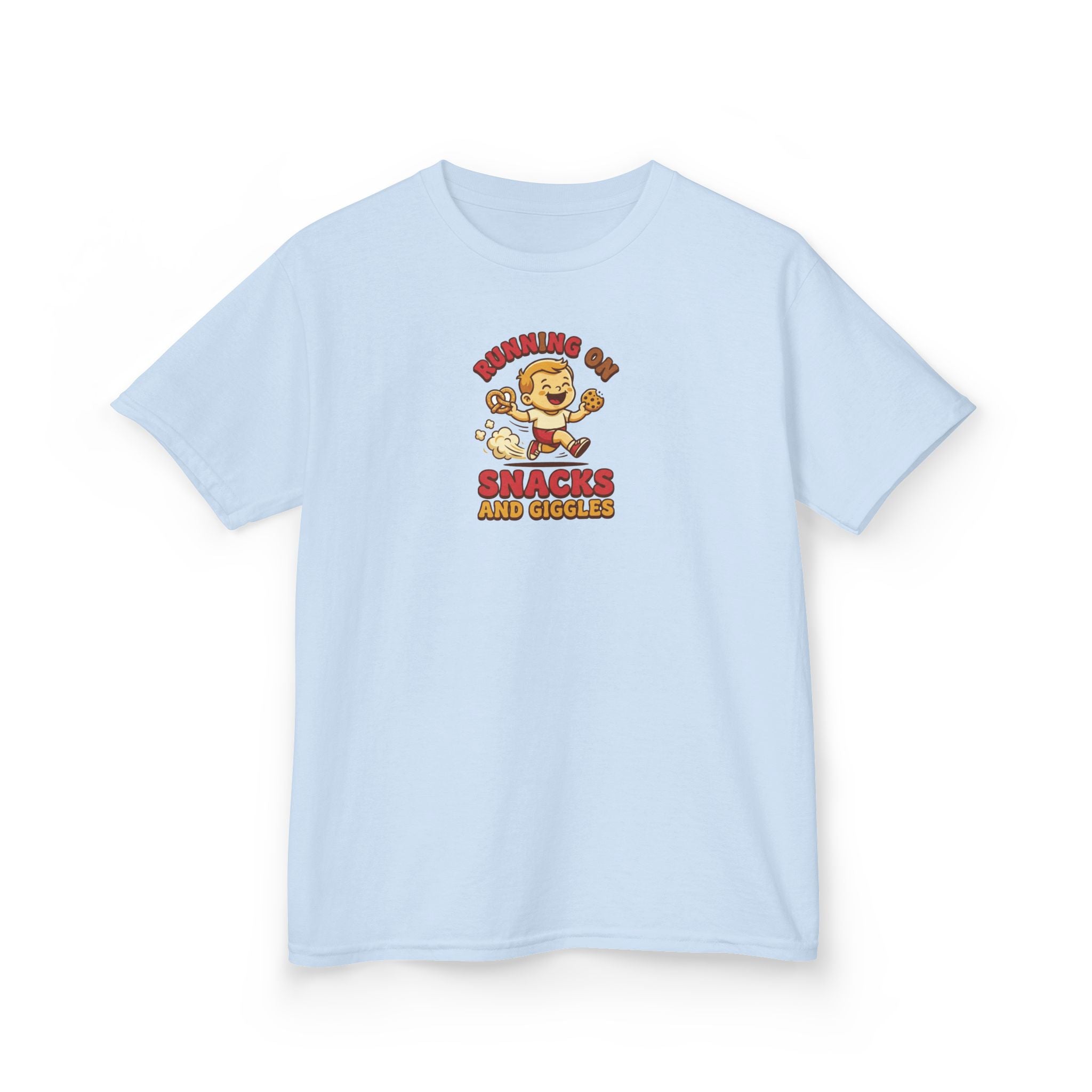 Running on Snacks and Giggles Shirt Funny Kids Tee