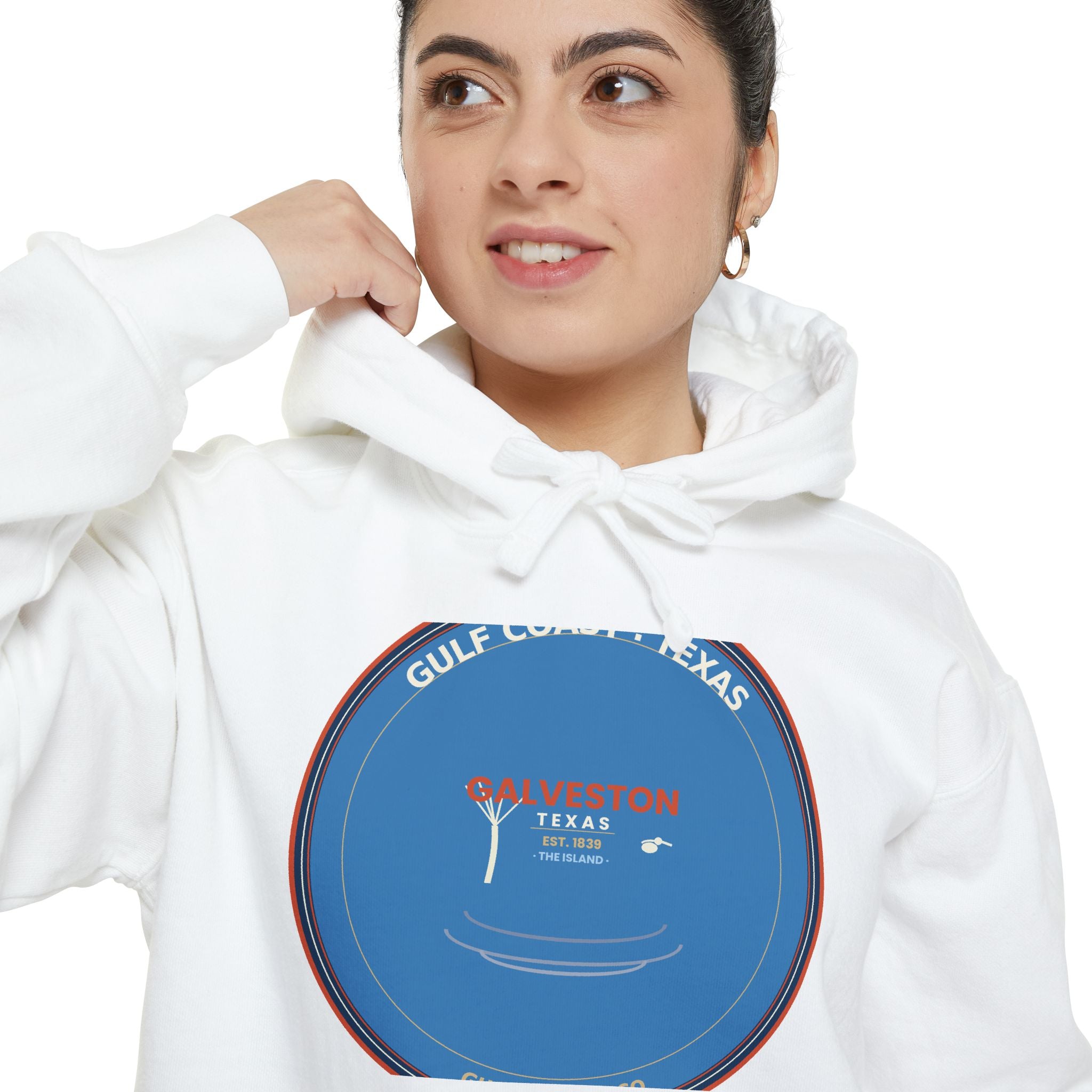 Galveston Texas Hoodie | Vintage Coastal Badge | CC 1567