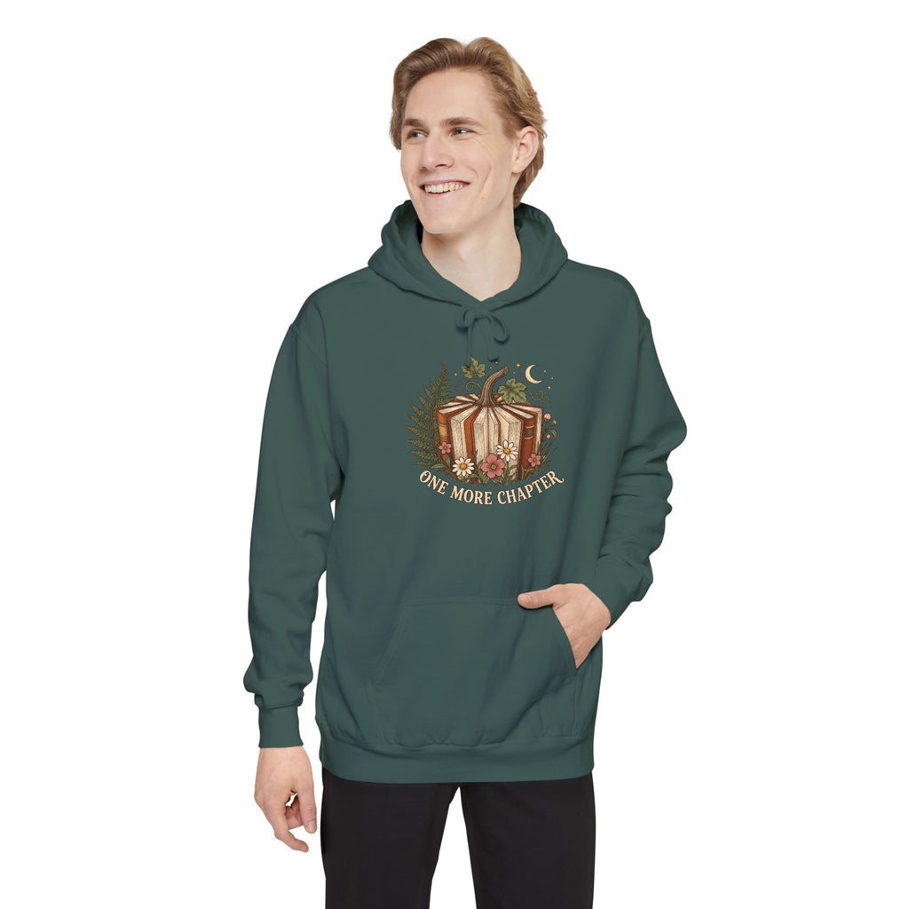 Book Lover Hoodie | One More Chapter Autumn Reading Art | Comfort Colors Garment Dyed