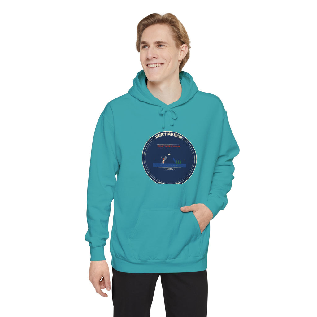Bar Harbor Maine Hoodie | Acadia Vintage Badge Pullover