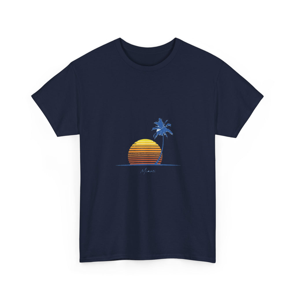 Retro Miami Palm Sunset Tee | Vintage Beach Summer Shirt