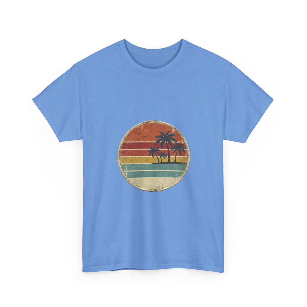 Retro Sunset Circle Tee | Vintage Beach Badge Summer Shirt