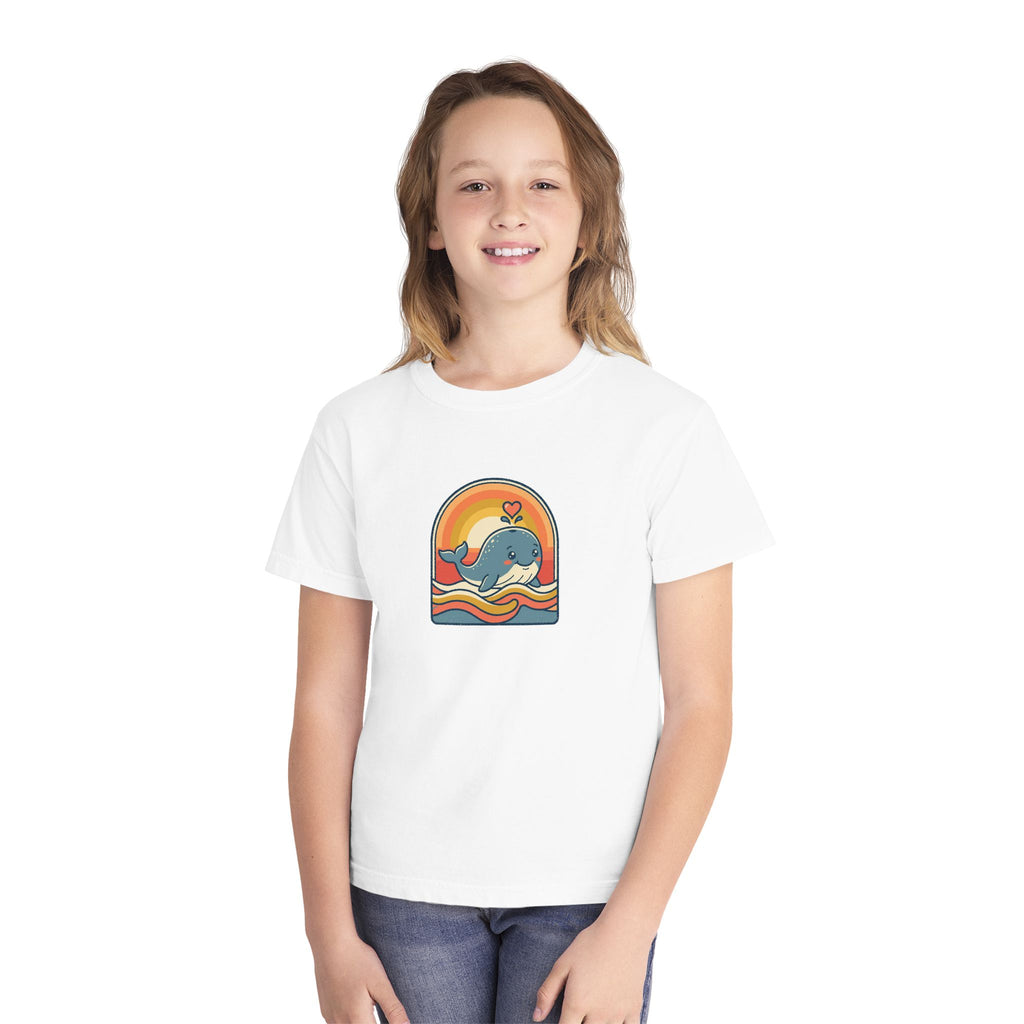 Whale Youth Shirt Retro Heart Comfort Colors Beach Tee