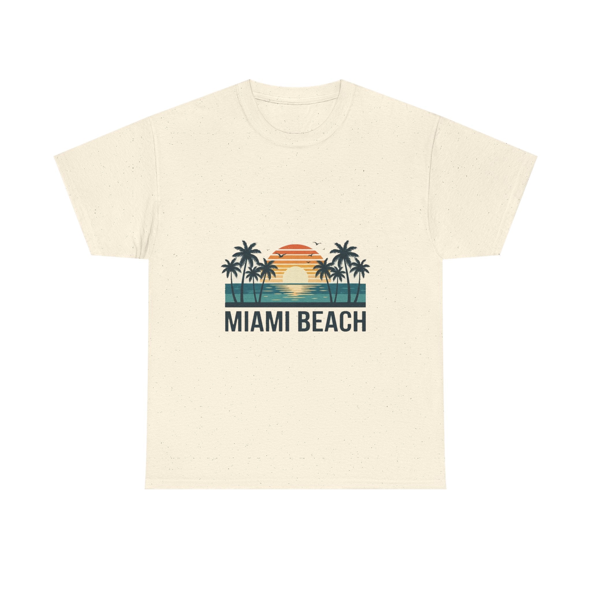 Miami Beach Retro Tee | Vintage Sunset & Palms Summer Shirt