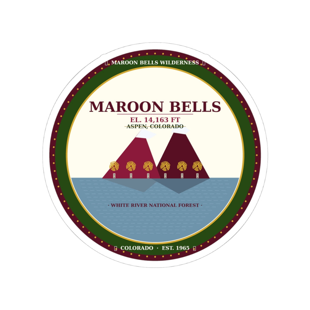 Maroon Bells Badge Sticker — Colorado 14er
