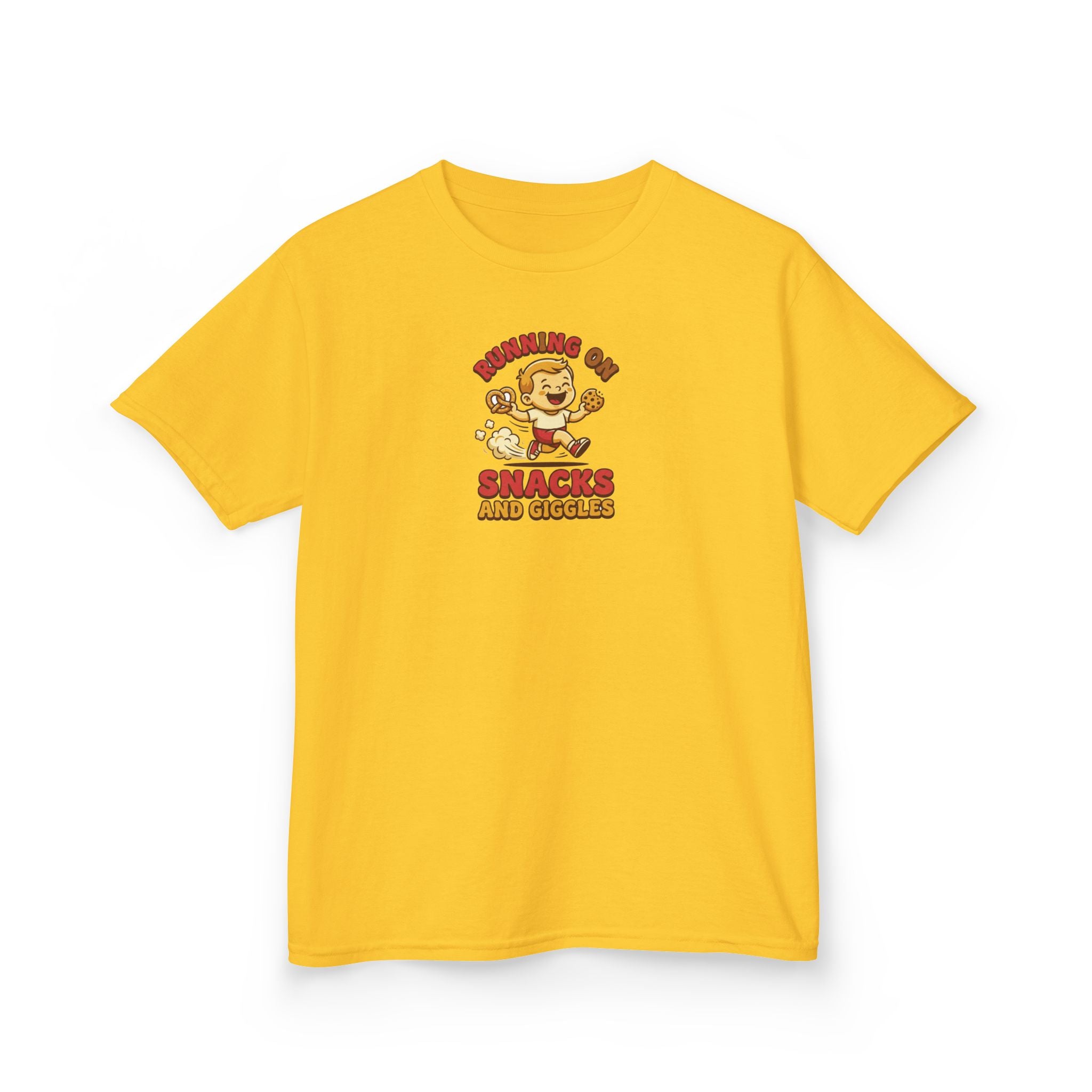 Running on Snacks and Giggles Shirt Funny Kids Tee