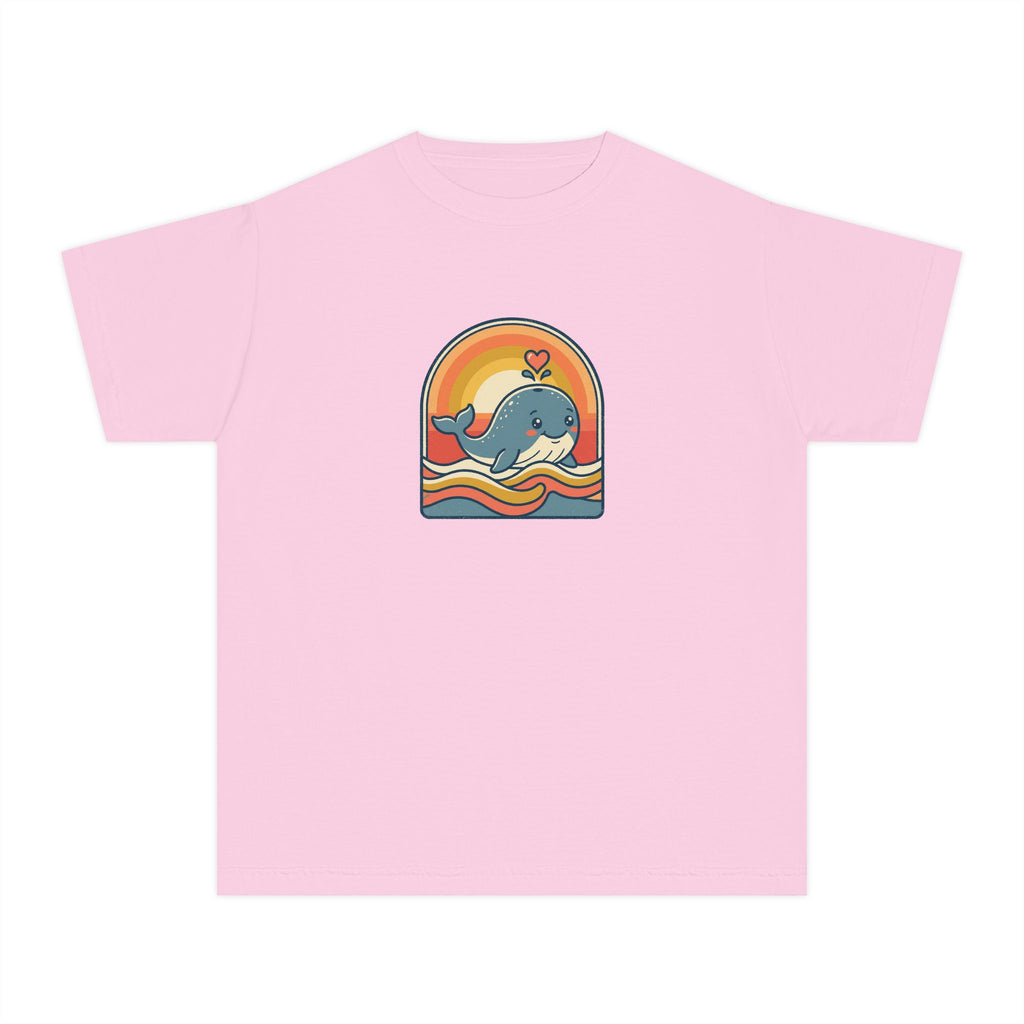 Whale Youth Shirt Retro Heart Comfort Colors Beach Tee