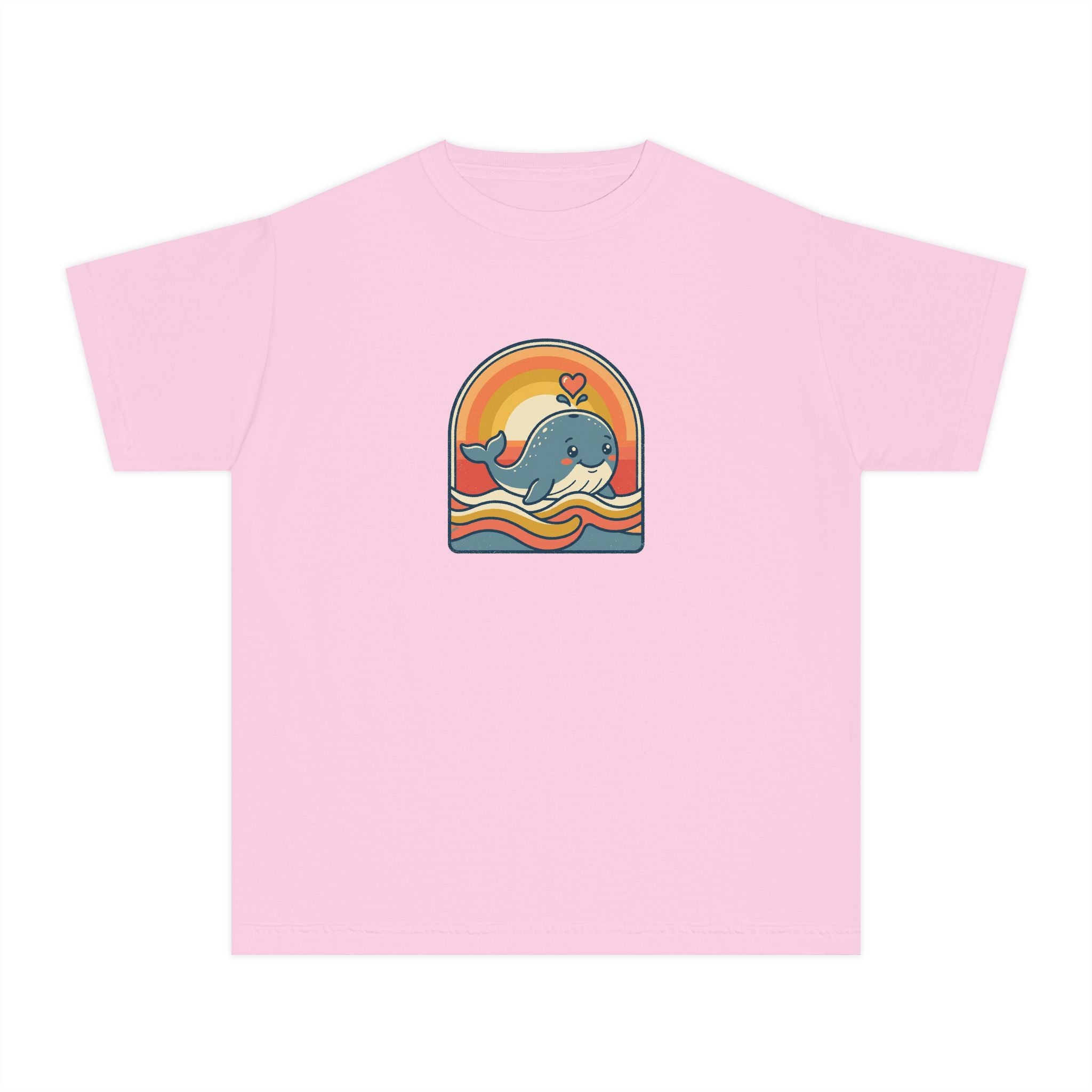 Whale Youth Shirt Retro Heart Comfort Colors Beach Tee