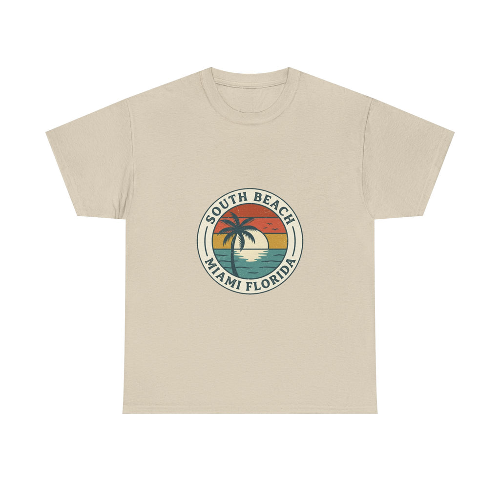 South Beach Miami Retro Tee | Vintage Travel Badge Summer Shirt