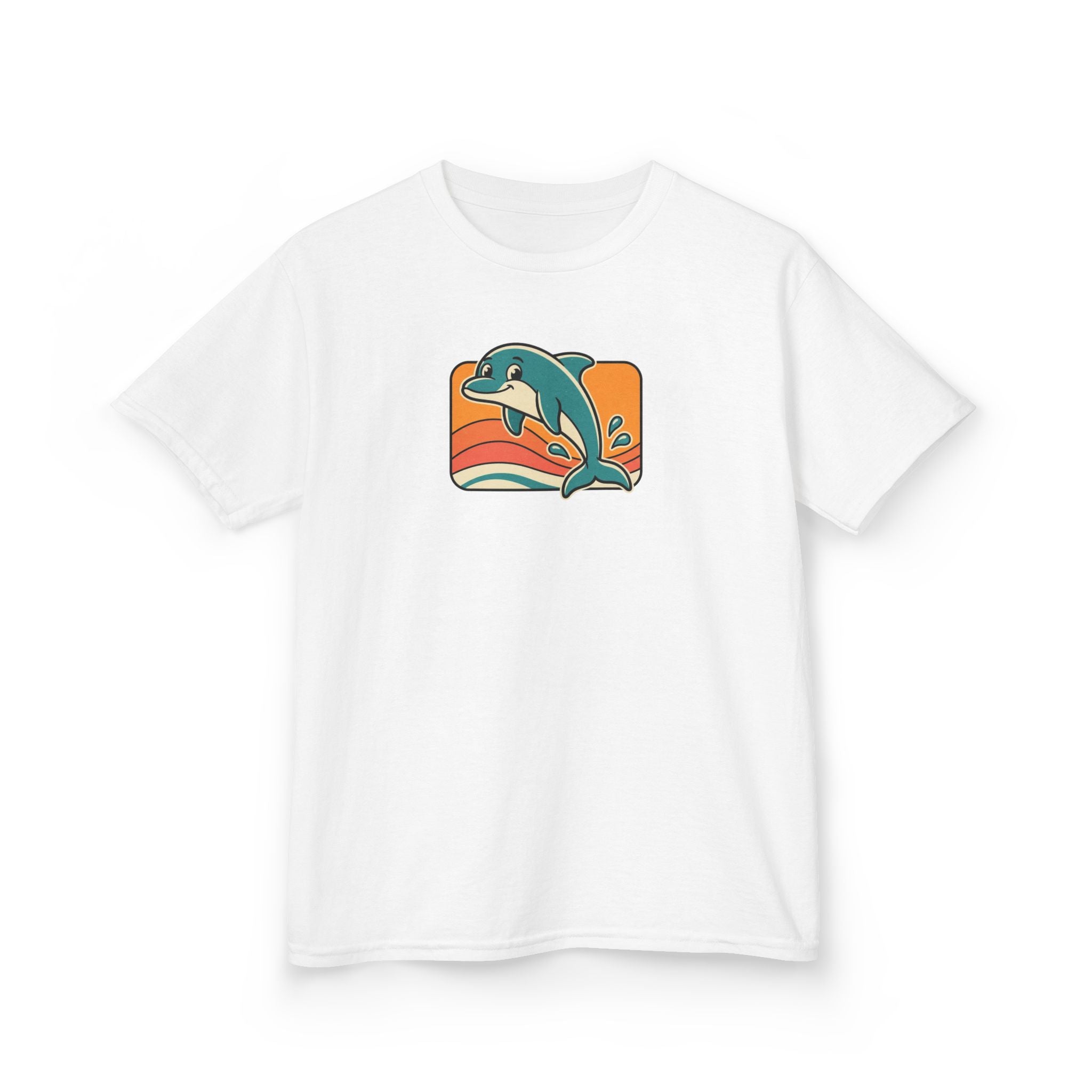 Dolphin Shirt Retro Sunset Kids Beach Tee