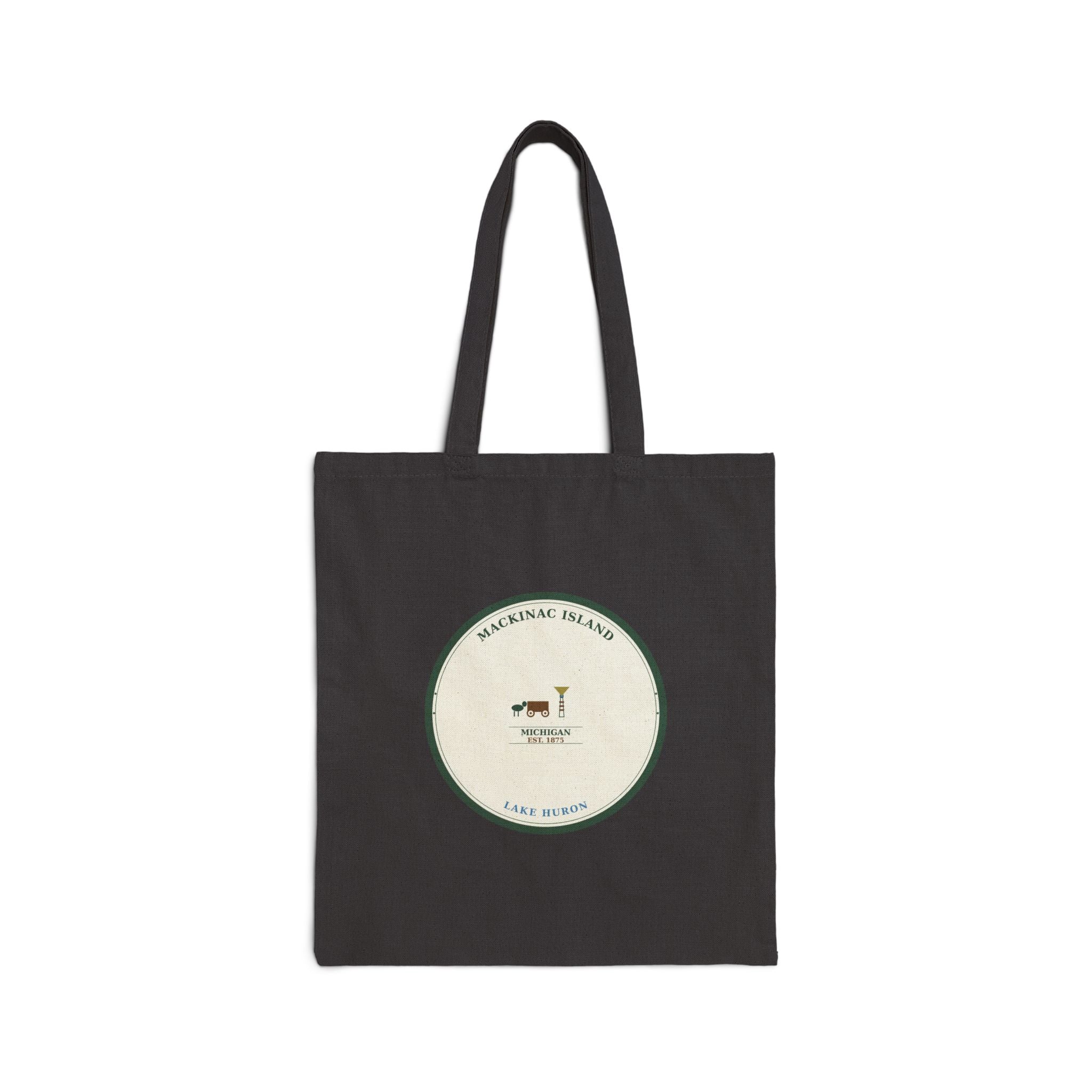 Mackinac Island Canvas Tote Bag | Michigan Great Lakes Market Bag