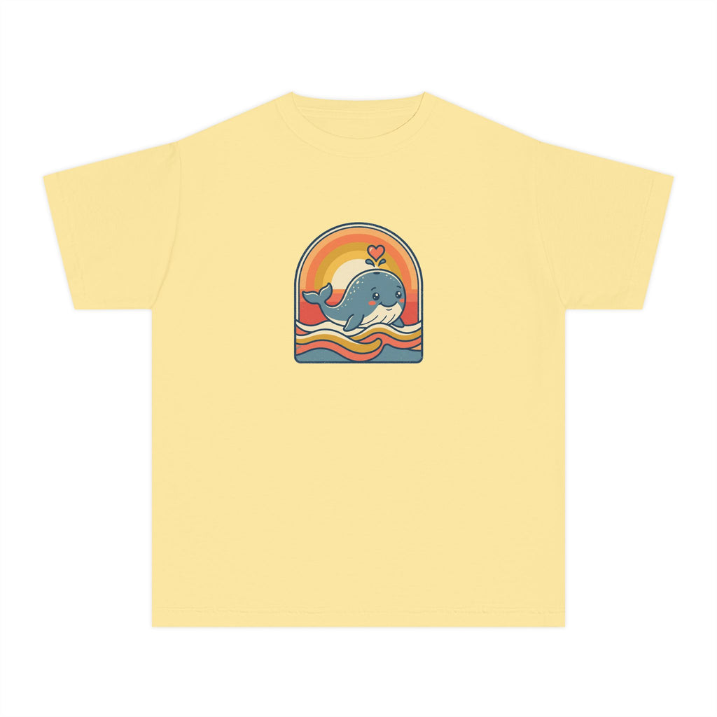 Whale Youth Shirt Retro Heart Comfort Colors Beach Tee