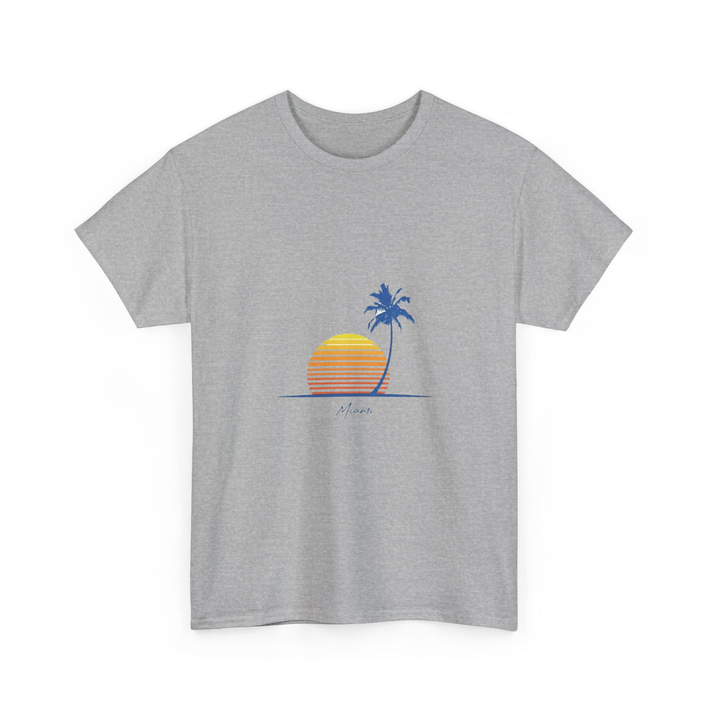 Retro Miami Palm Sunset Tee | Vintage Beach Summer Shirt