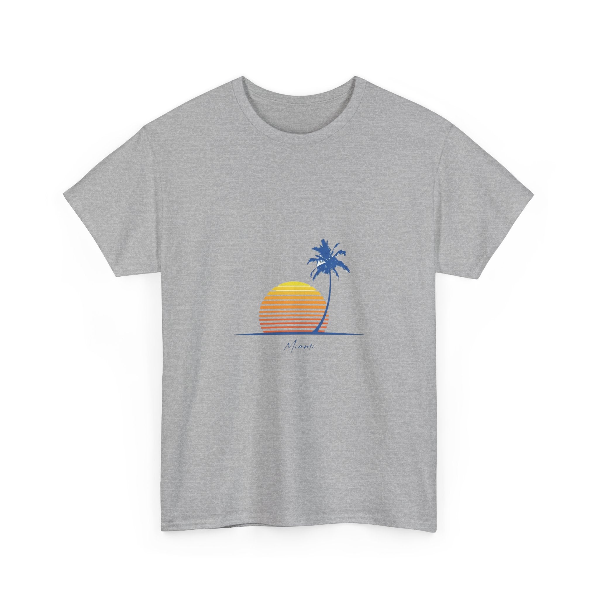 Retro Miami Palm Sunset Tee | Vintage Beach Summer Shirt