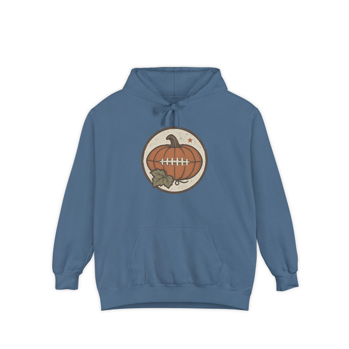 Pumpkin Football Hoodie | Vintage Fall Saturday Tailgate Art | Comfort Colors Garment Dyed