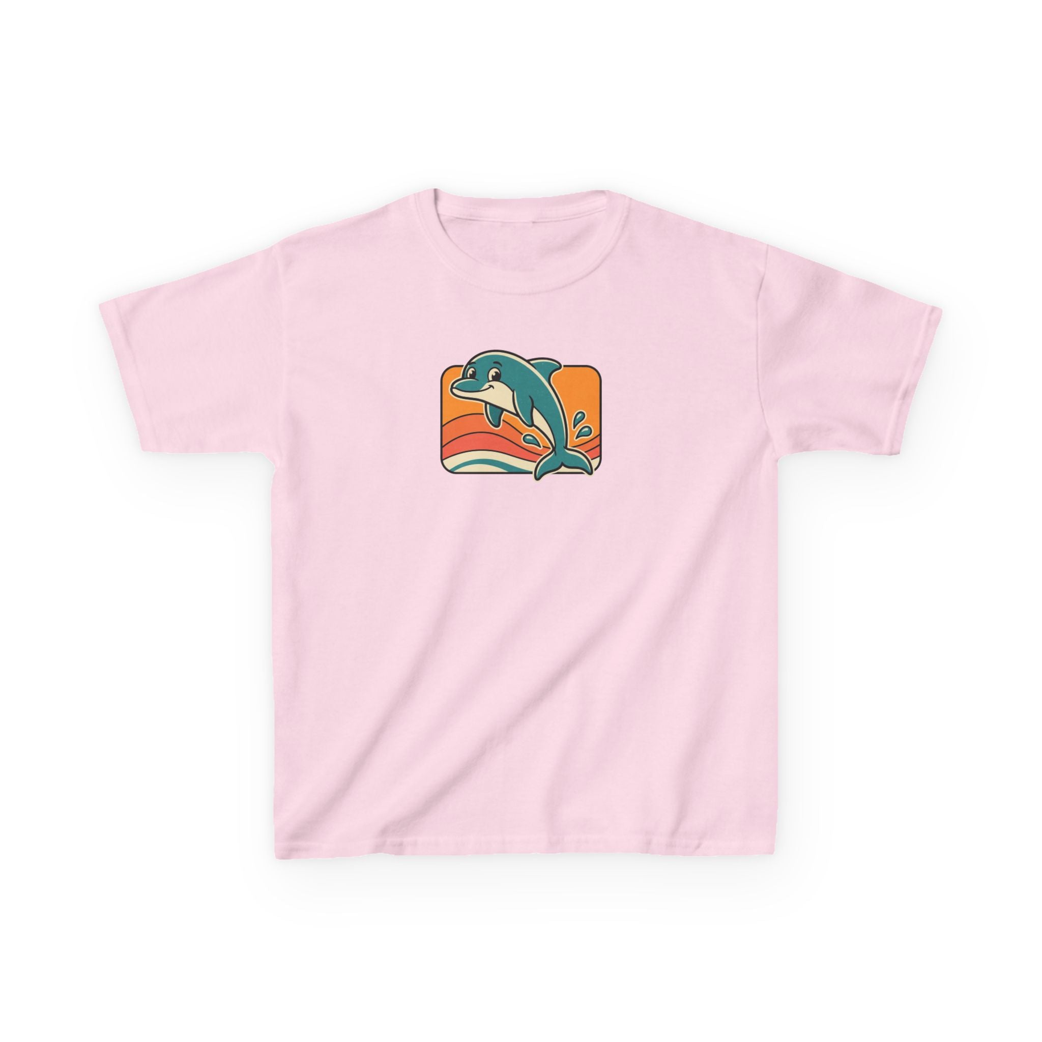 Dolphin Shirt Retro Sunset Kids Beach Tee