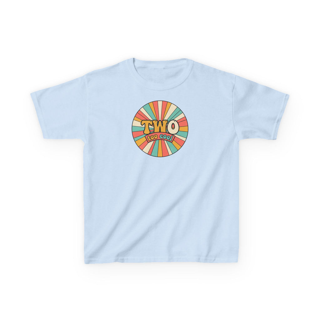 2nd Birthday Shirt TWO Too Cool Retro Sunburst Kids Tee