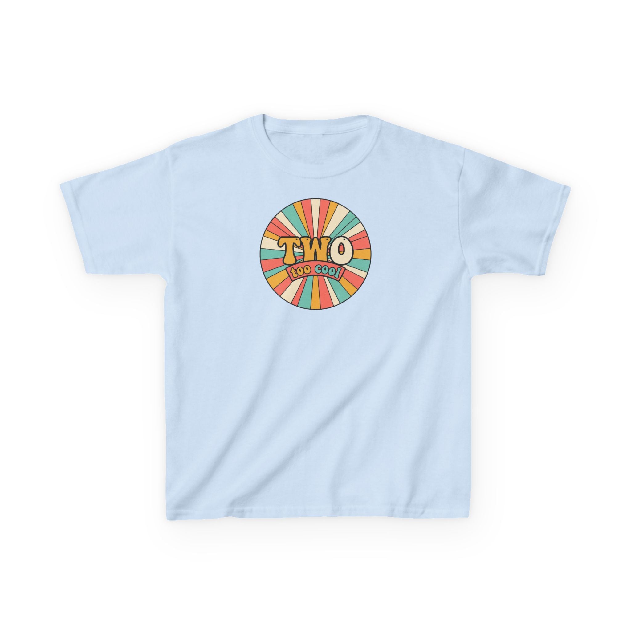2nd Birthday Shirt TWO Too Cool Retro Sunburst Kids Tee