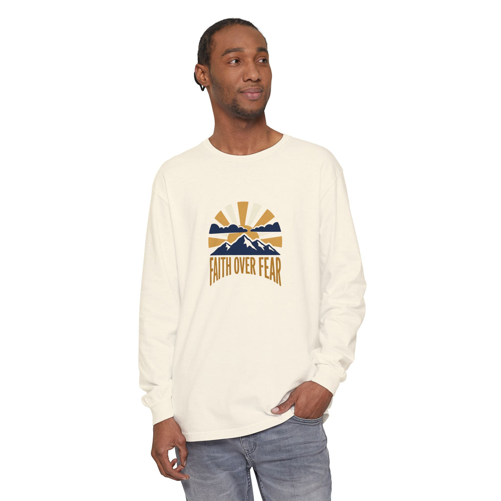 Faith Over Fear Long Sleeve Tee | Inspirational Christian Shirt