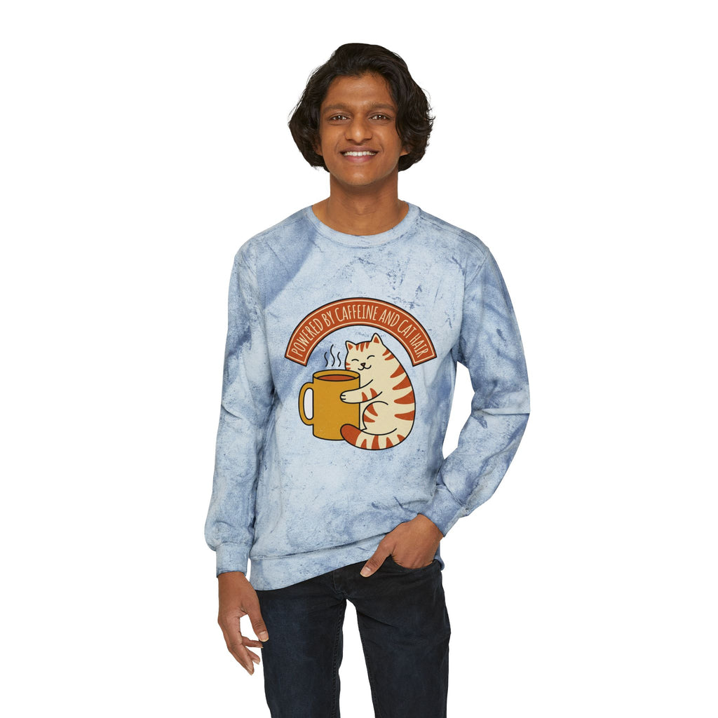 Cat Coffee Powered by Caffeine — Crewneck Sweatshirt