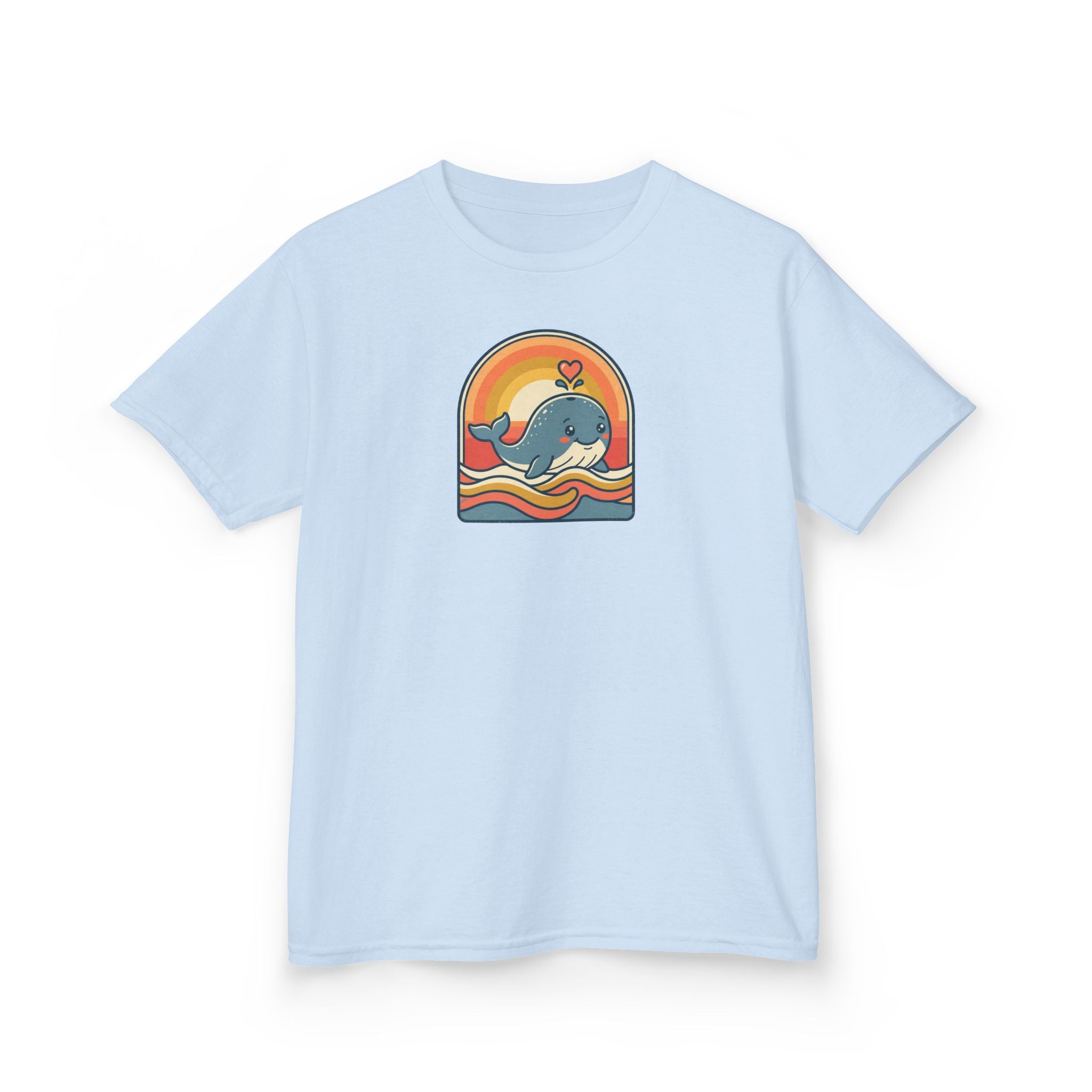 Whale Shirt Retro Heart Splash Kids Beach Tee
