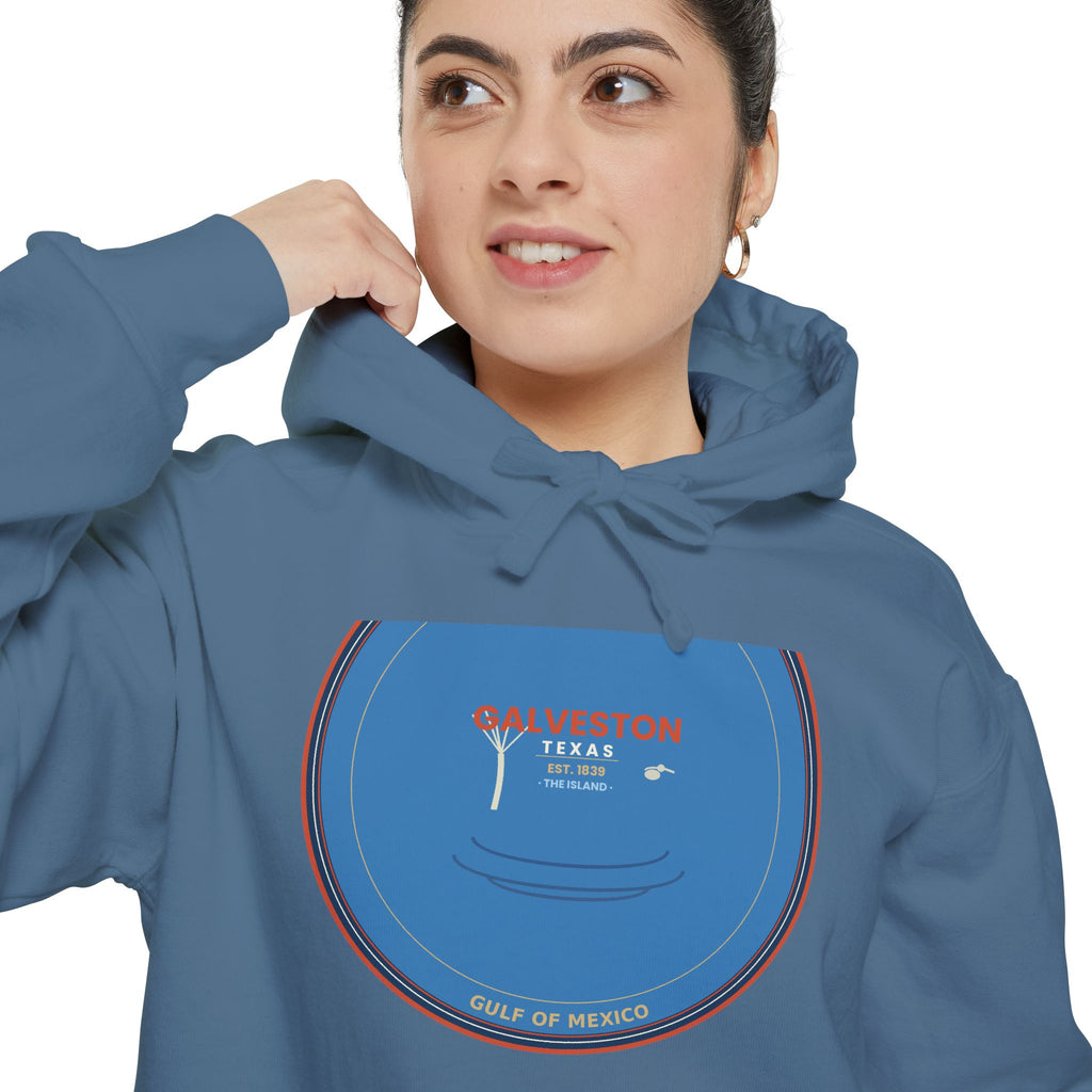 Galveston Texas Hoodie | Vintage Coastal Badge | CC 1567