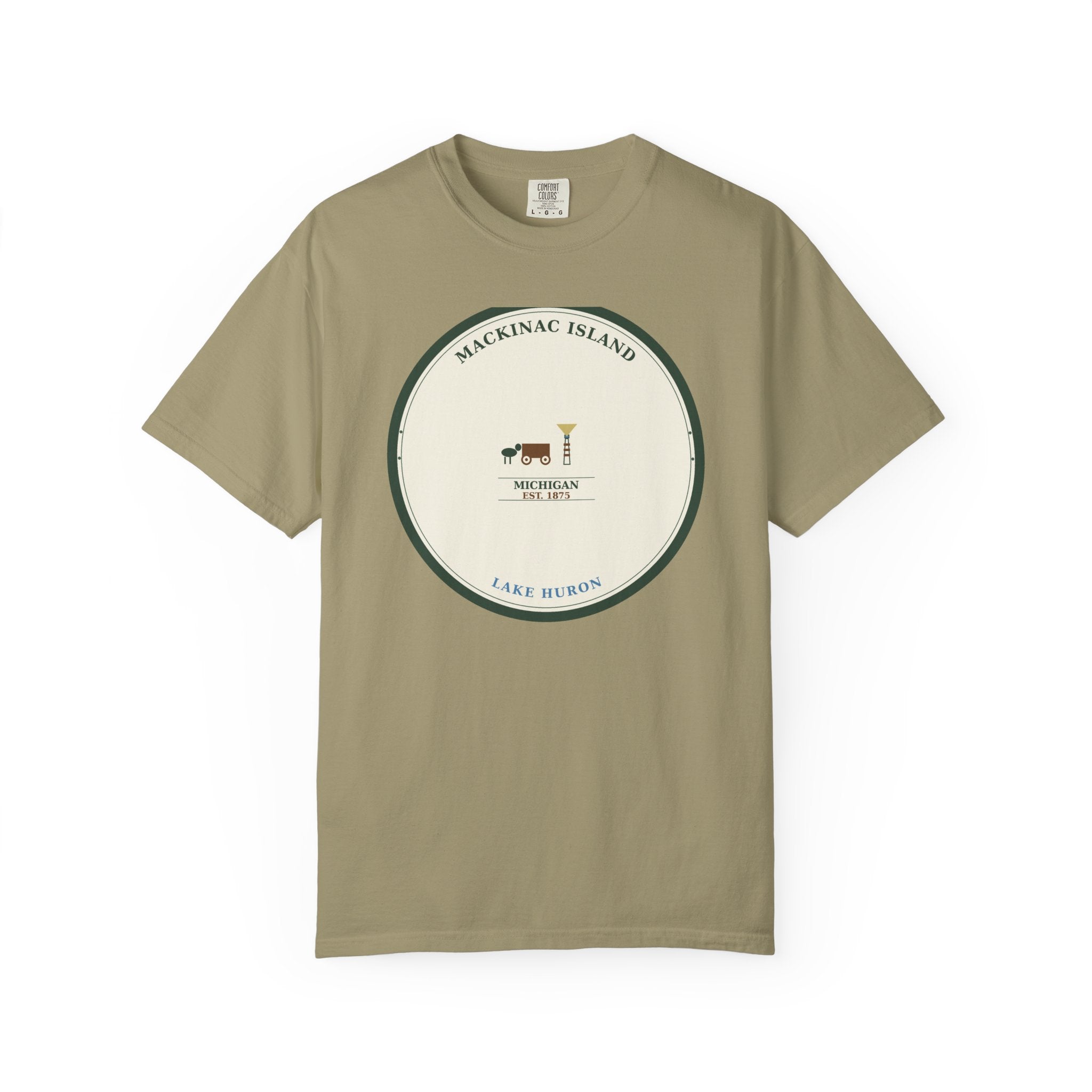 Mackinac Island Tee | Vintage Michigan Badge | Comfort Colors