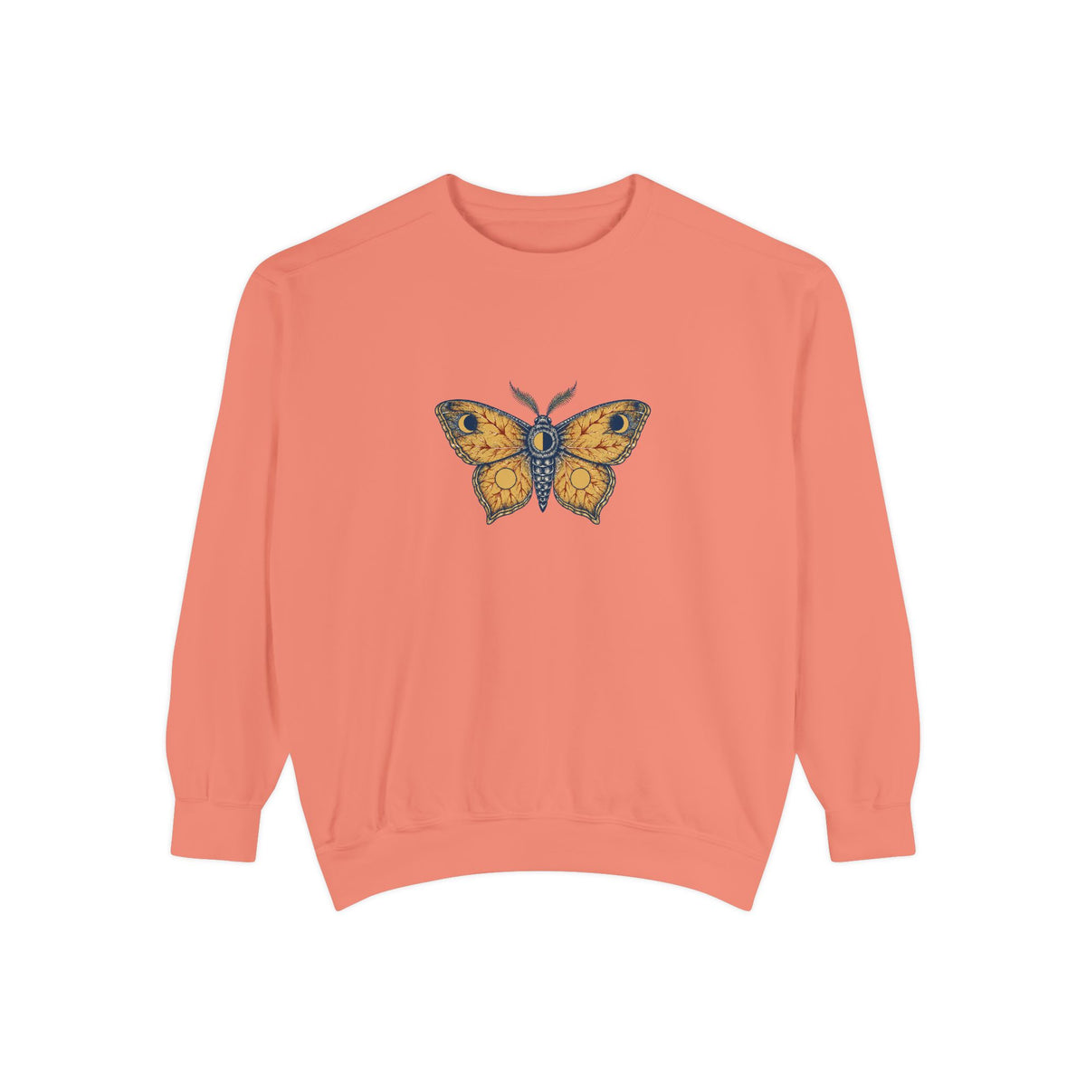 Celestial Moth Crewneck Sweatshirt | Vintage Engraved Luna Moth Art | Comfort Colors Garment Dyed