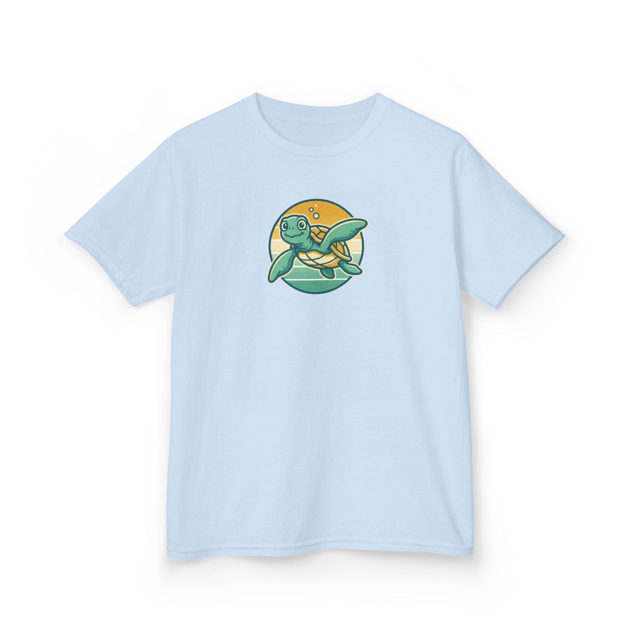 Sea Turtle Shirt Retro Sunset Badge Kids Beach Tee