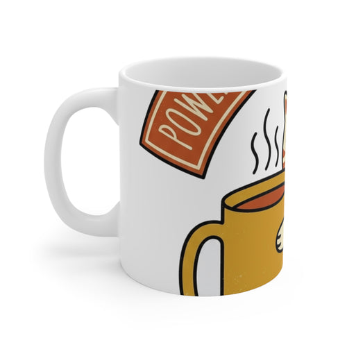 Cat Coffee Mug | Powered by Caffeine | cat lover coffee mug 11oz