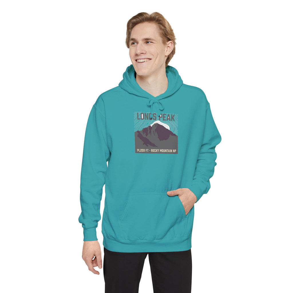 Longs Peak Colorado 14er hoodie, 14,259 ft Rocky Mountain National Park summit badge, alternate product view