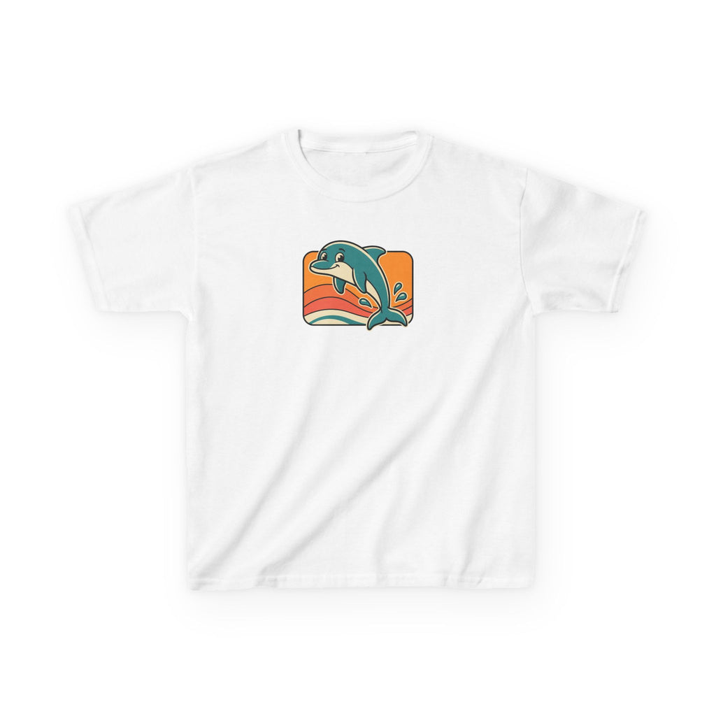 Dolphin Shirt Retro Sunset Kids Beach Tee