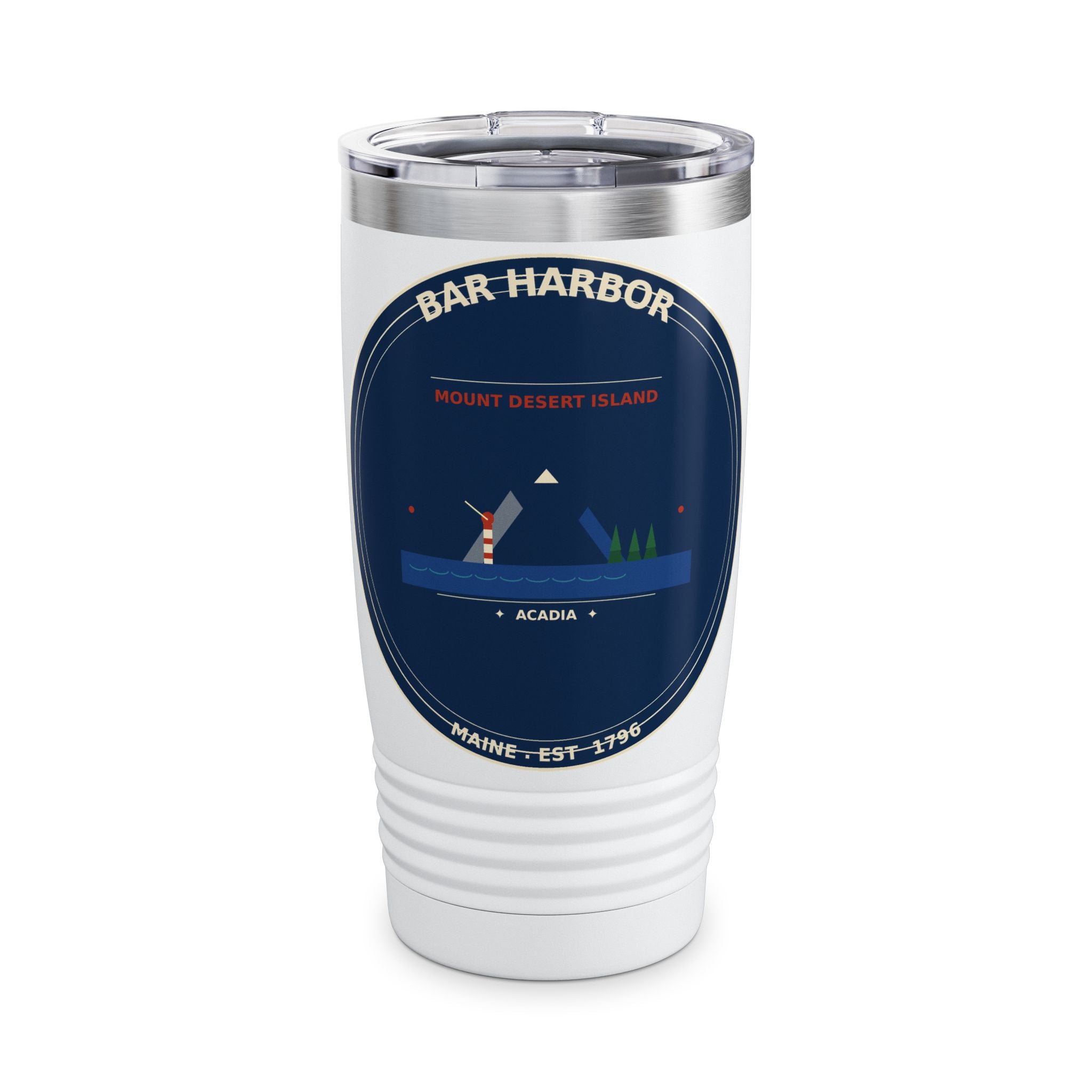 Bar Harbor Maine 20oz Tumbler | Acadia Vintage Badge Insulated Tumbler