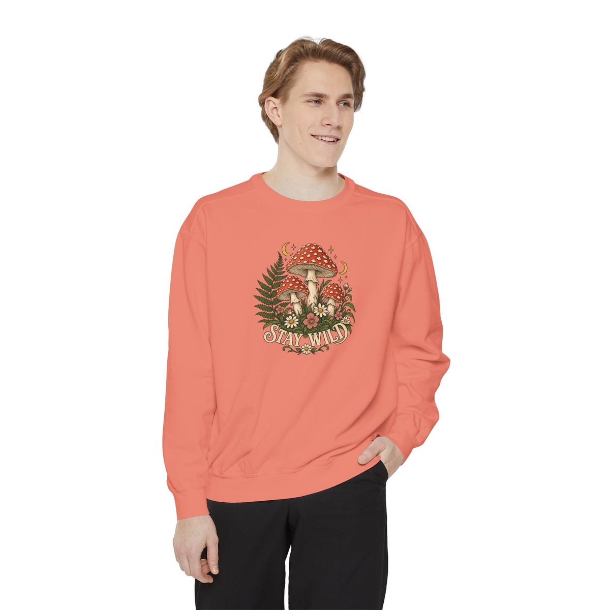Mushroom Crewneck Sweatshirt | Vintage Botanical Toadstool Art | Comfort Colors Garment Dyed