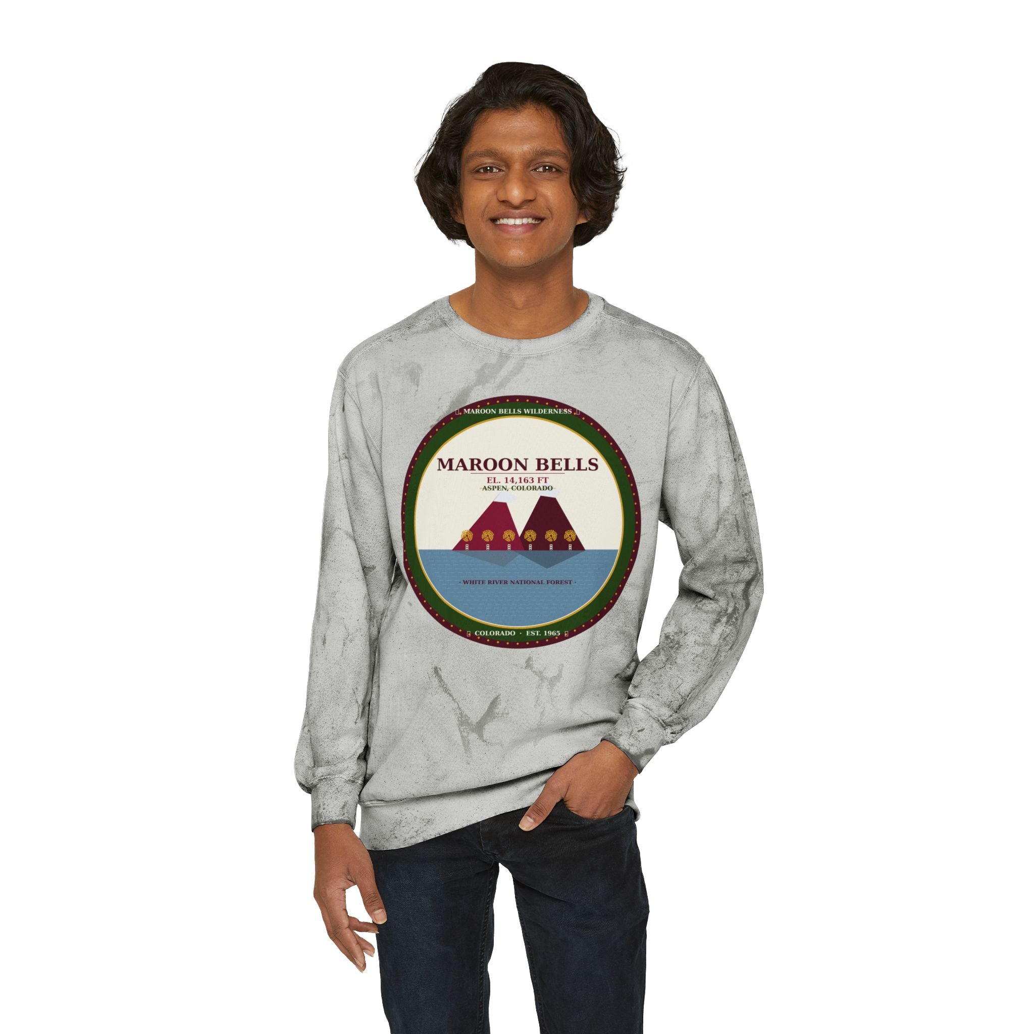 Maroon Bells Badge Crewneck — Colorado 14er