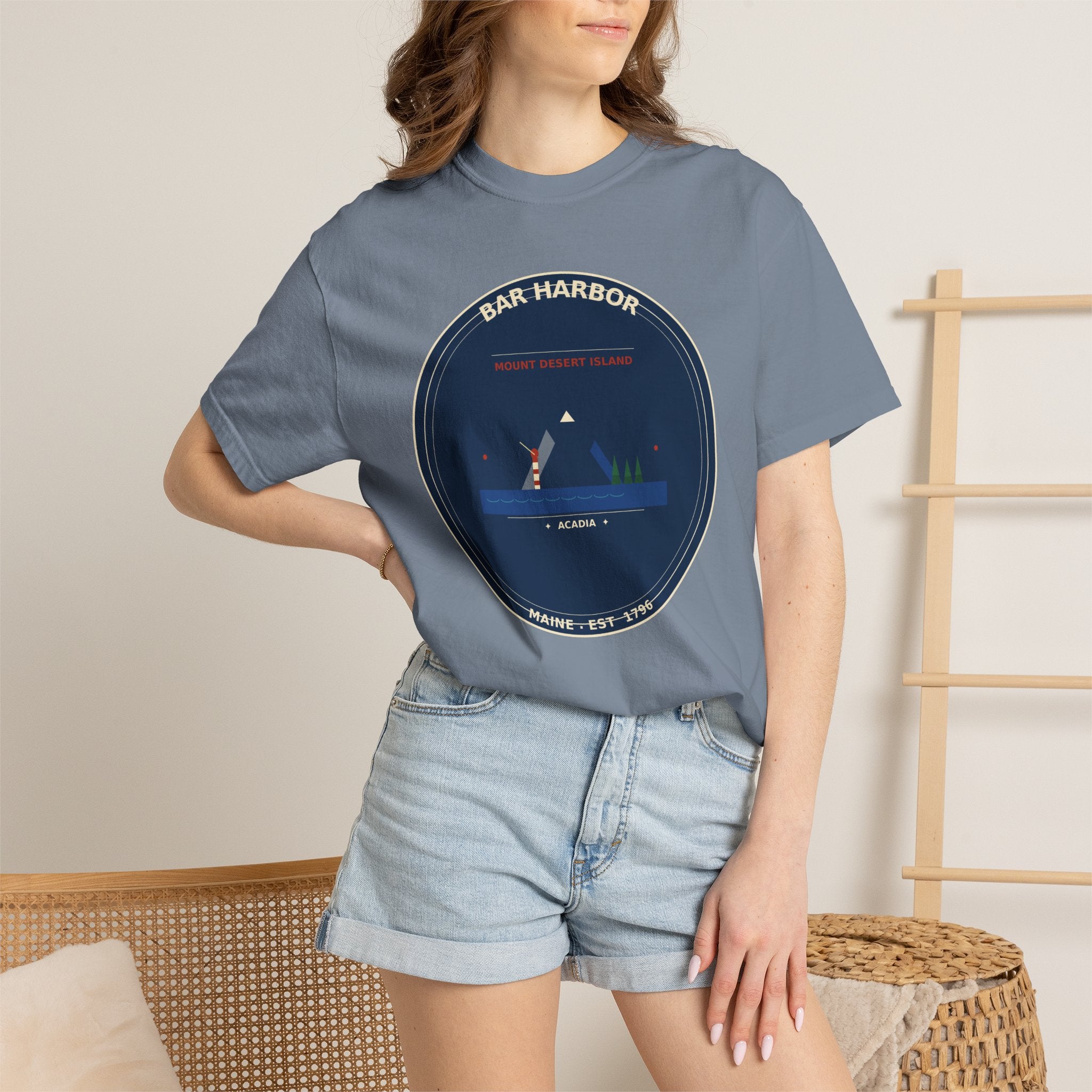 Bar Harbor Maine T-Shirt | Acadia Vintage Badge Tee