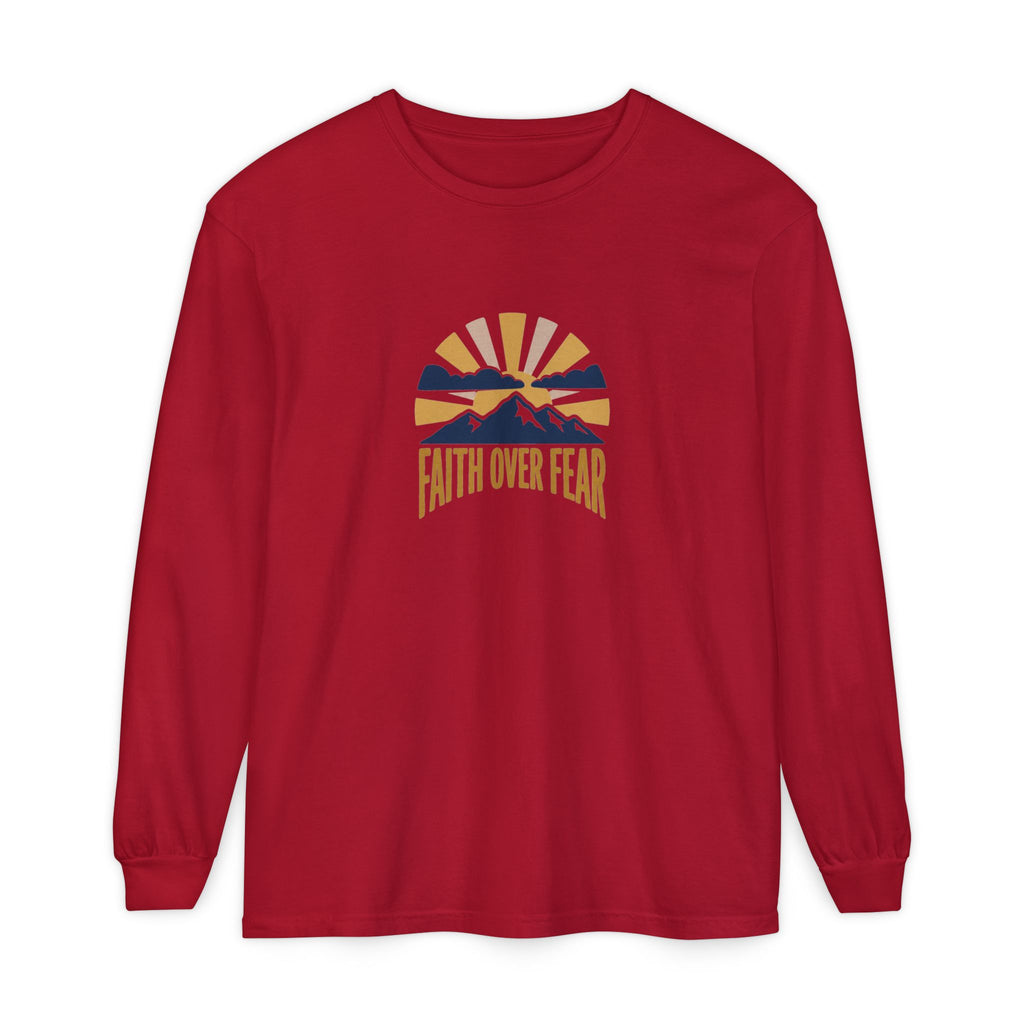 Faith Over Fear Long Sleeve Tee | Inspirational Christian Shirt