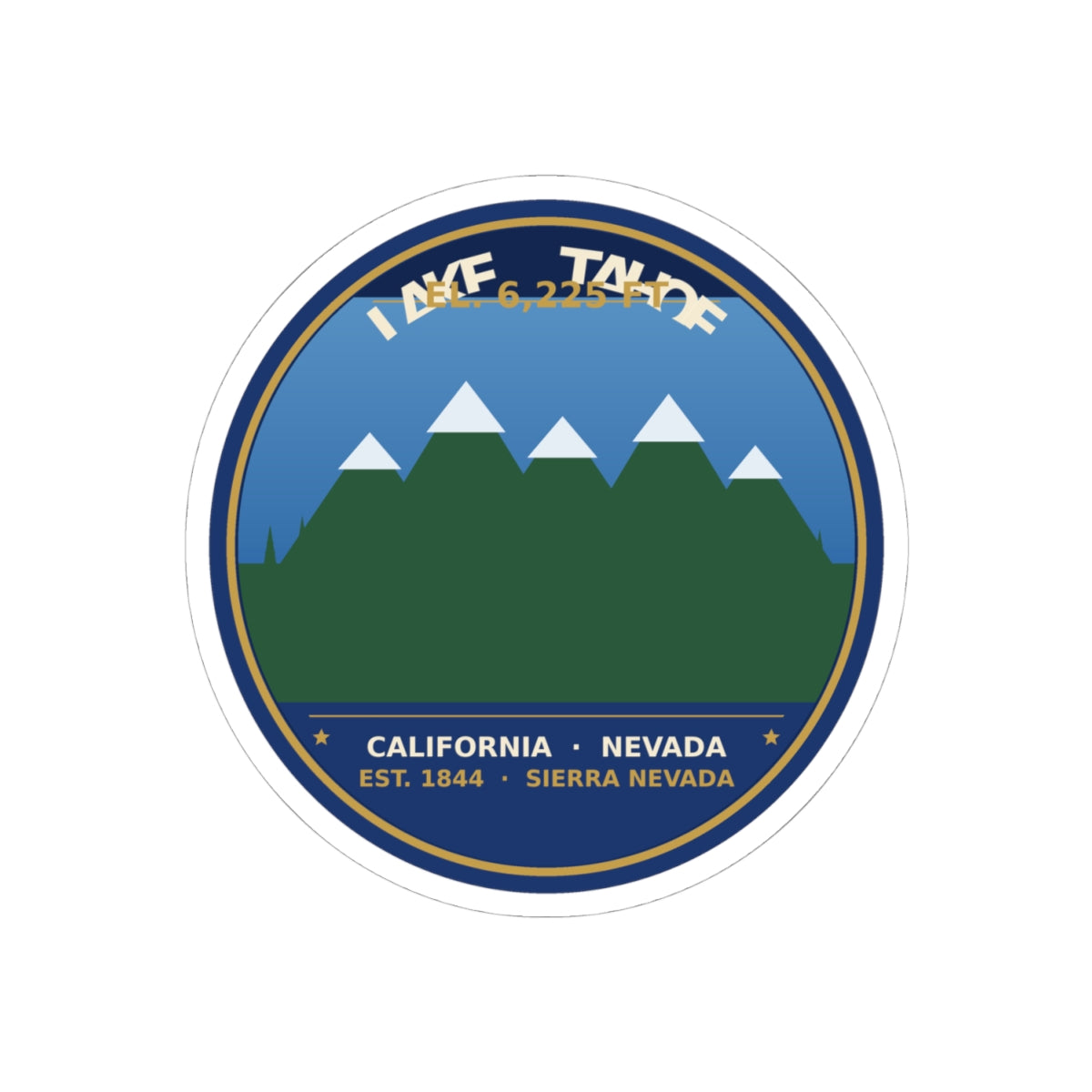 Lake Tahoe Alpine Badge Sticker | 4" Kiss-Cut